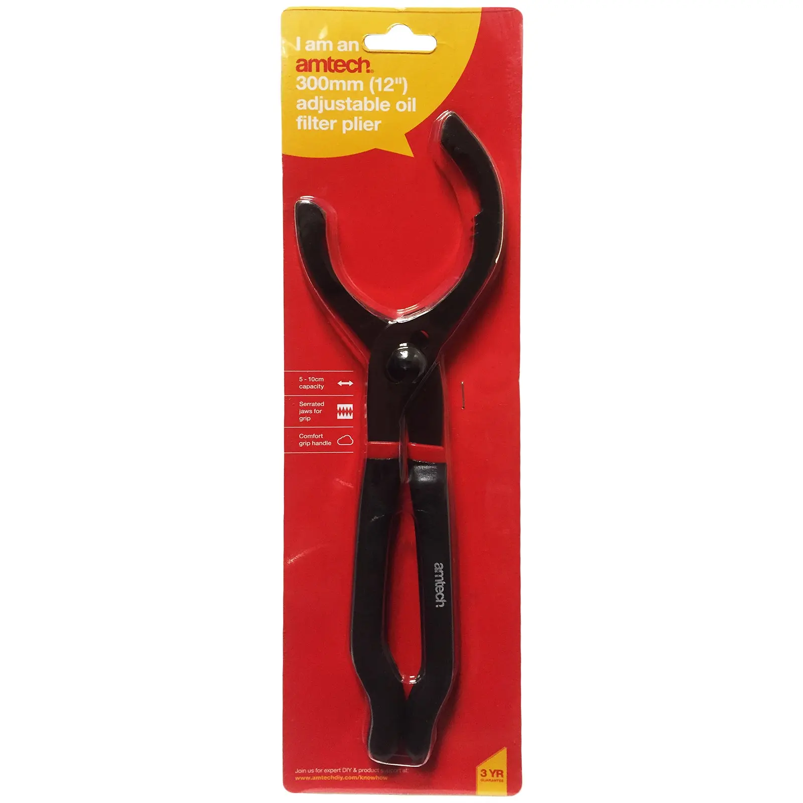 Amtech 12" Adjustable Oil Filter Pliers - Image 2