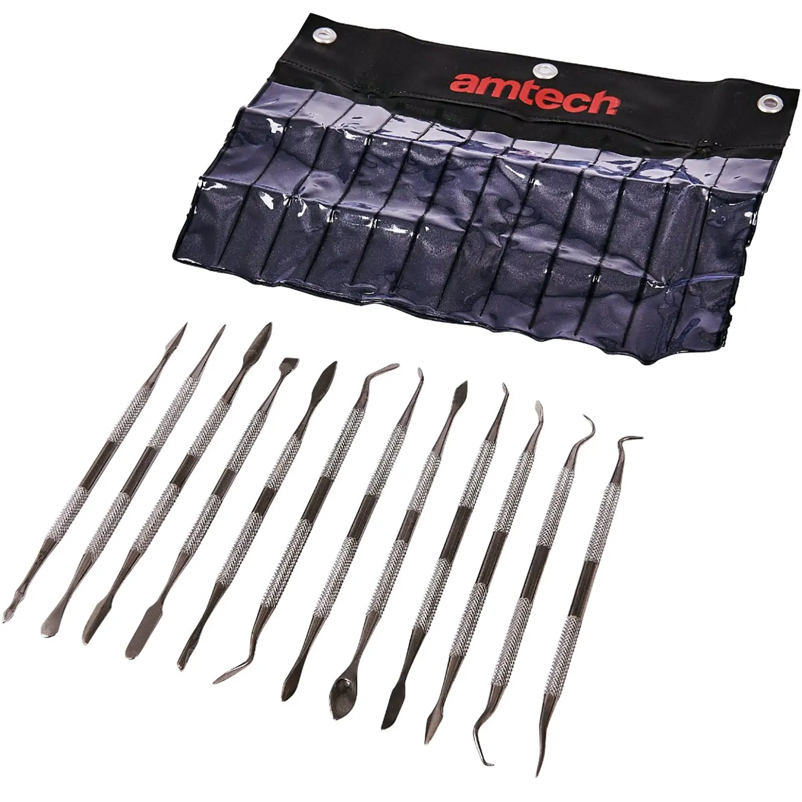 Amtech 12 Piece Stainless Steel Wax Carving Set - Image 2