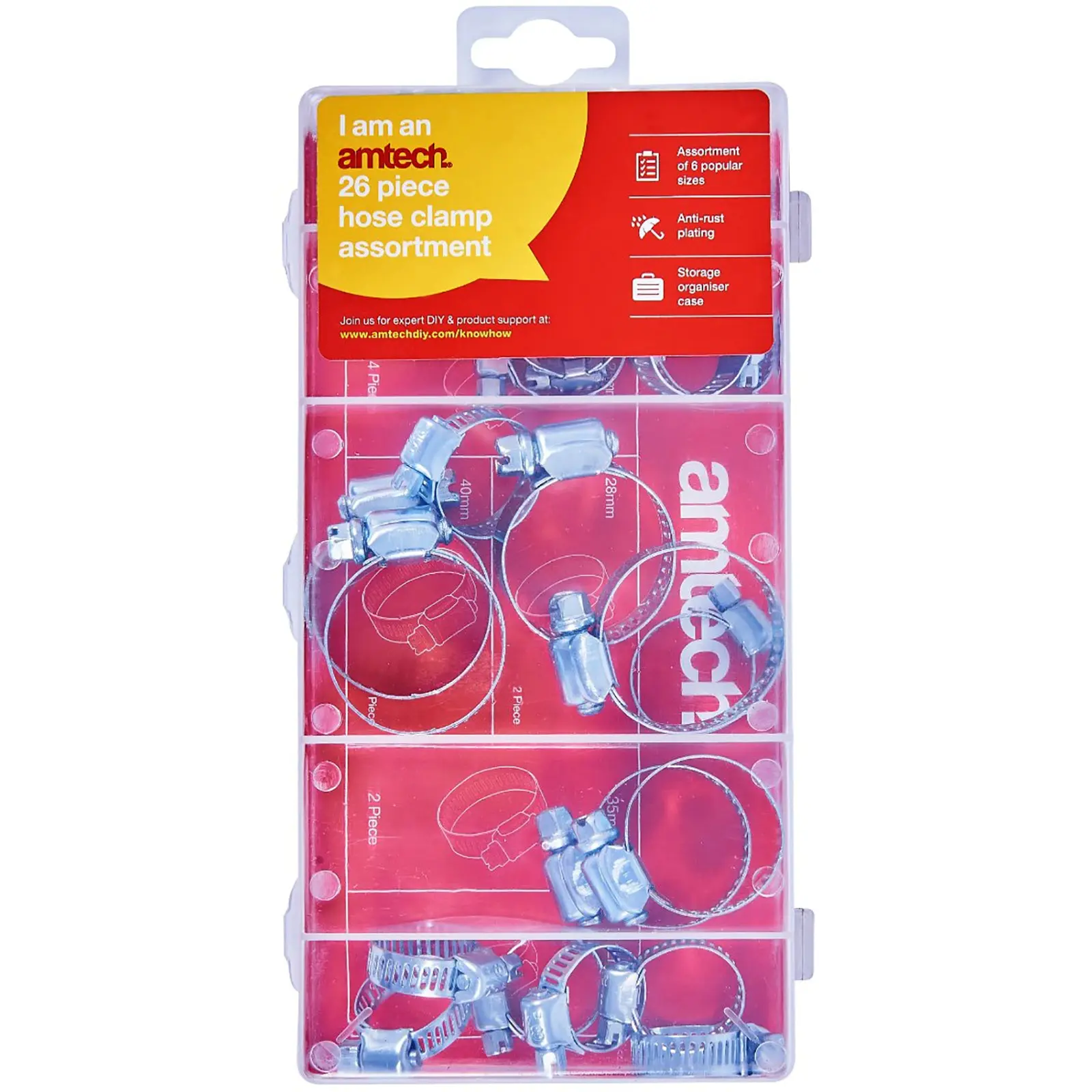 Amtech 26 Piece Hose Clamp Assortment 16-40mm - Image 3