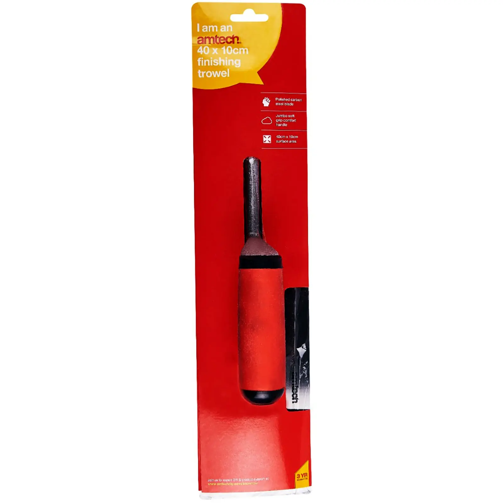 Amtech 400mm (16") Cement Trowel with Soft Grip Handle - Image 3