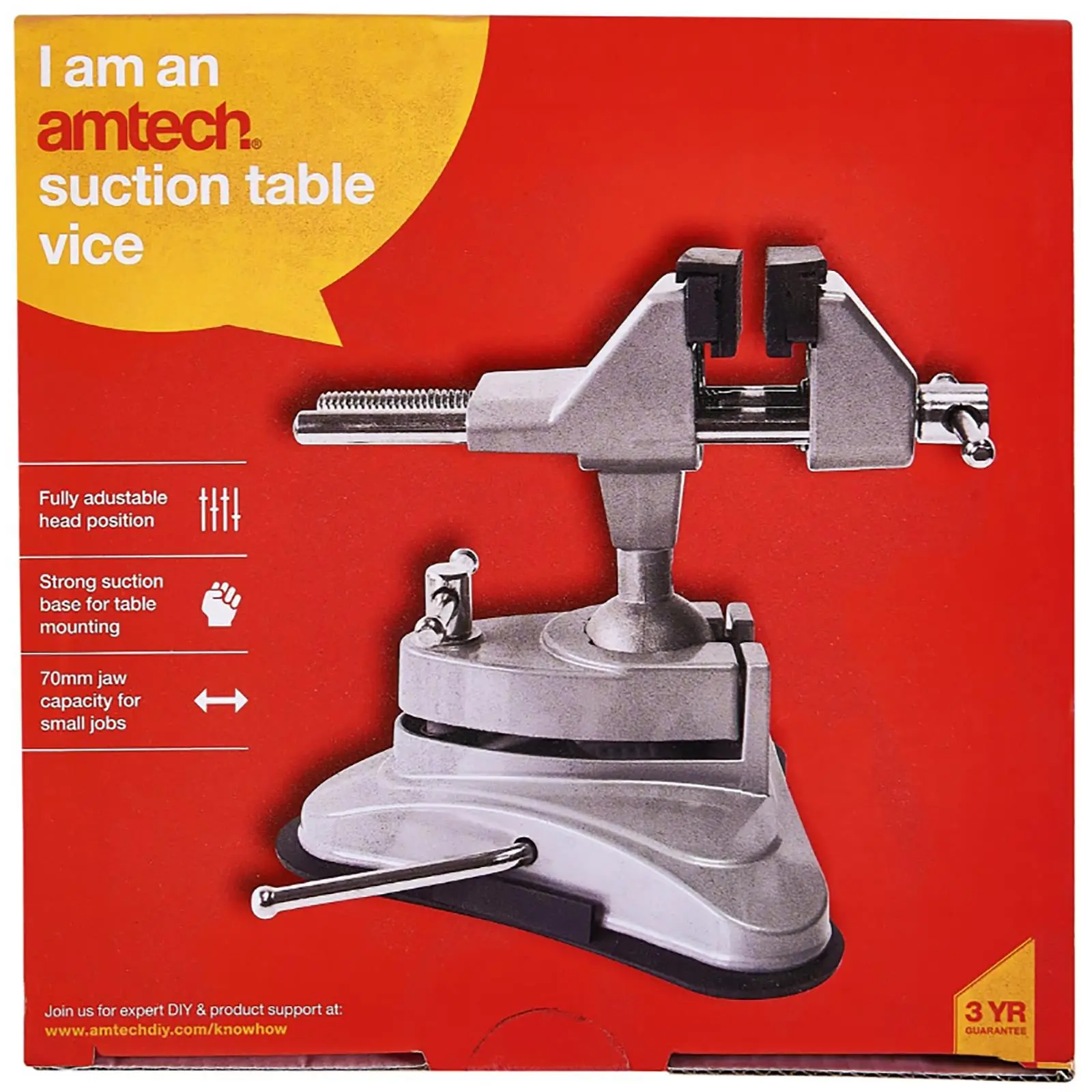Amtech Bench Vice Clamp Table Suction Base Soft Jaws Rotating 70mm 2.75 - Image 3