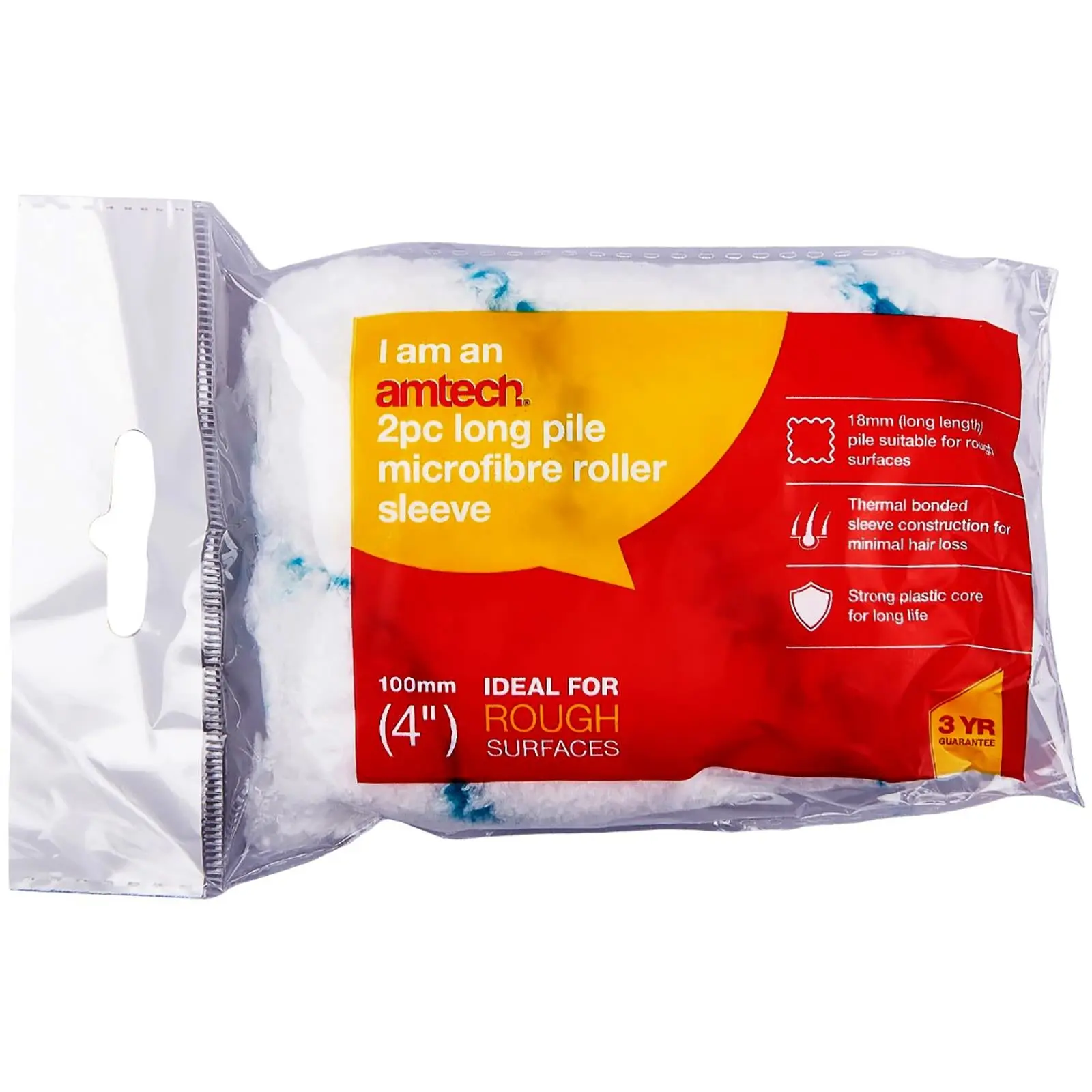 Amtech Paint Roller Sleeves 100mm (4") Mini Microfibre 2 Pack - Image 6