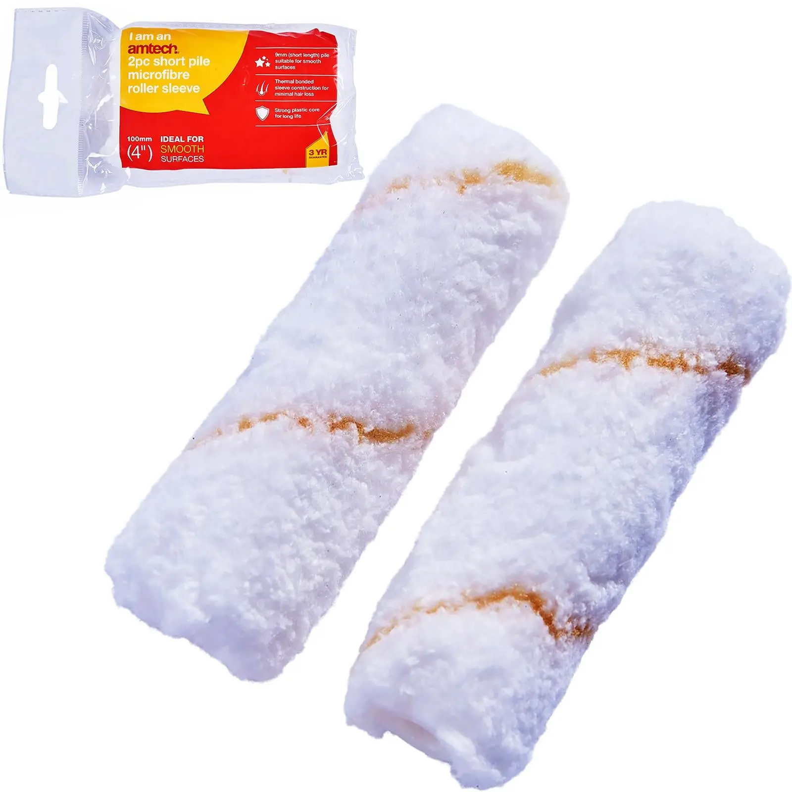 Amtech Paint Roller Sleeves 100mm (4") Mini Microfibre 2 Pack - Image 7