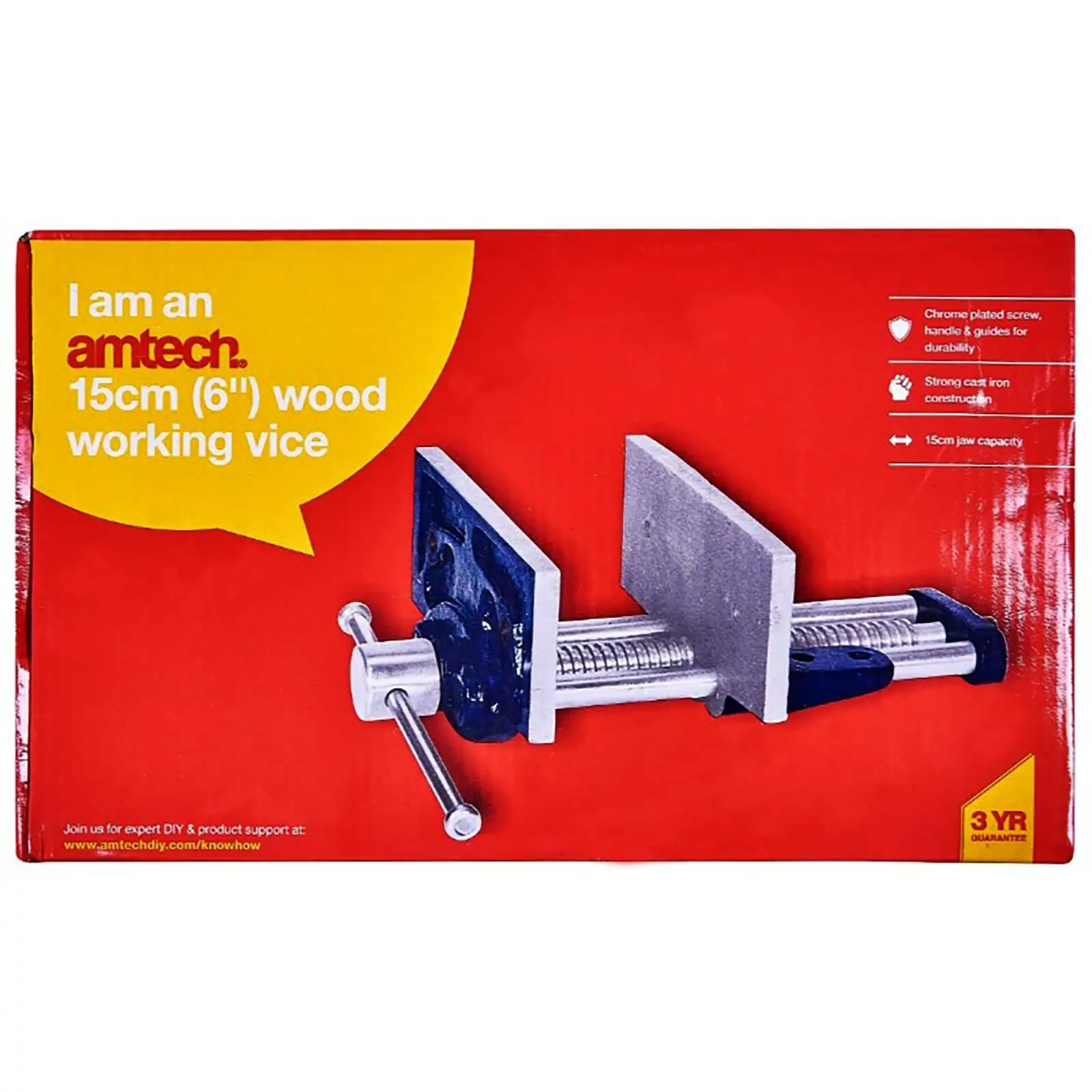 Amtech Woodworking Bench Vice Table Clamp Workshop Carpenter 15cm 6 - Image 3