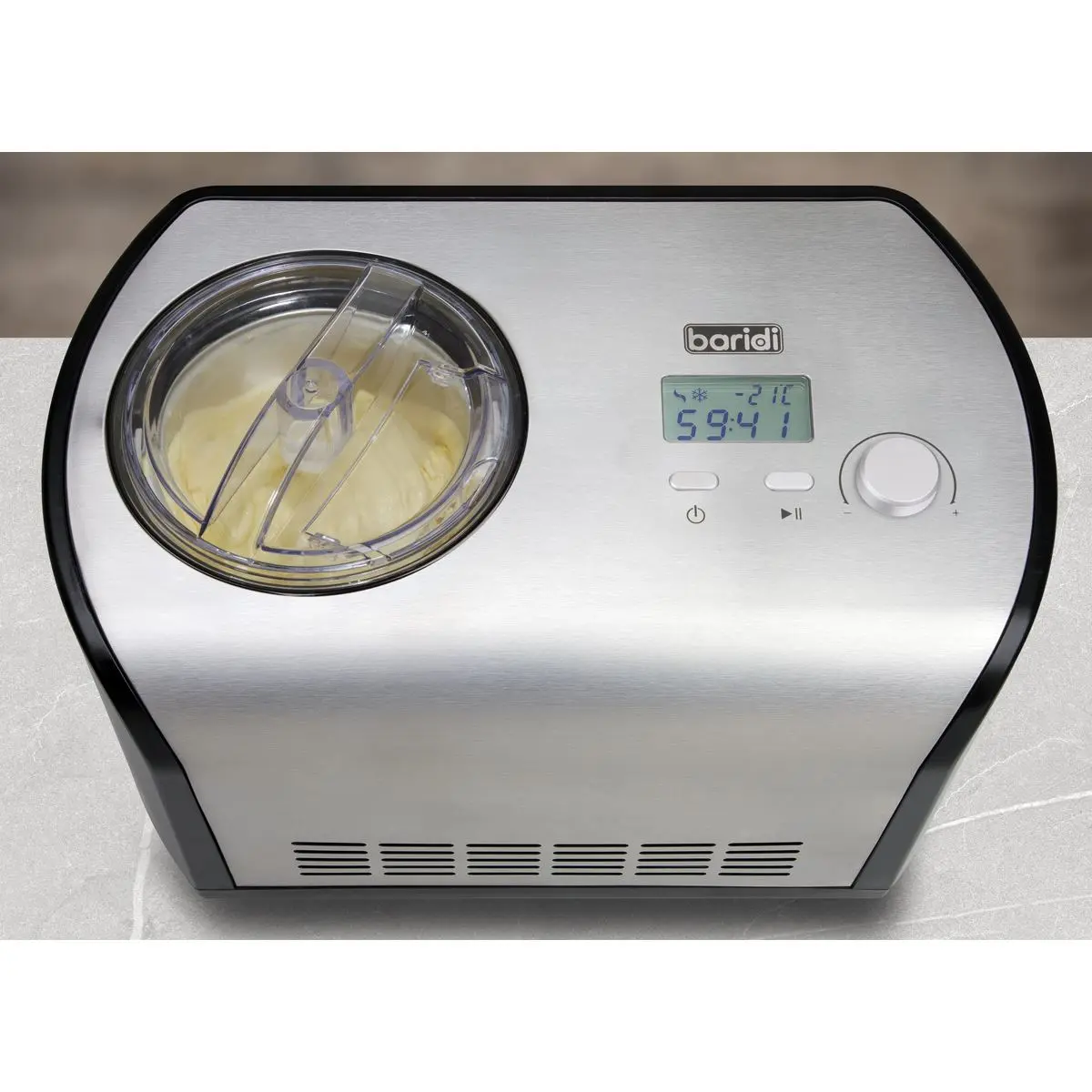 Baridi 1.2L Automatic Churning Ice Cream Machine, Fast Freeze Compressor Cooling - Image 4