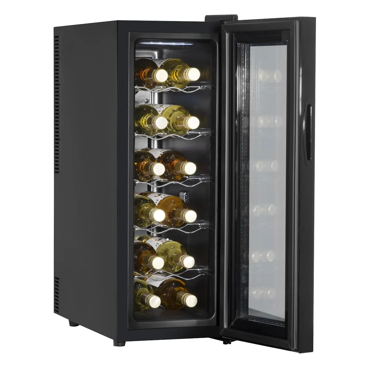 Baridi 12 Bottle Wine Cooler with Digital Touchscreen Controls & LED Light, Black - Image 12