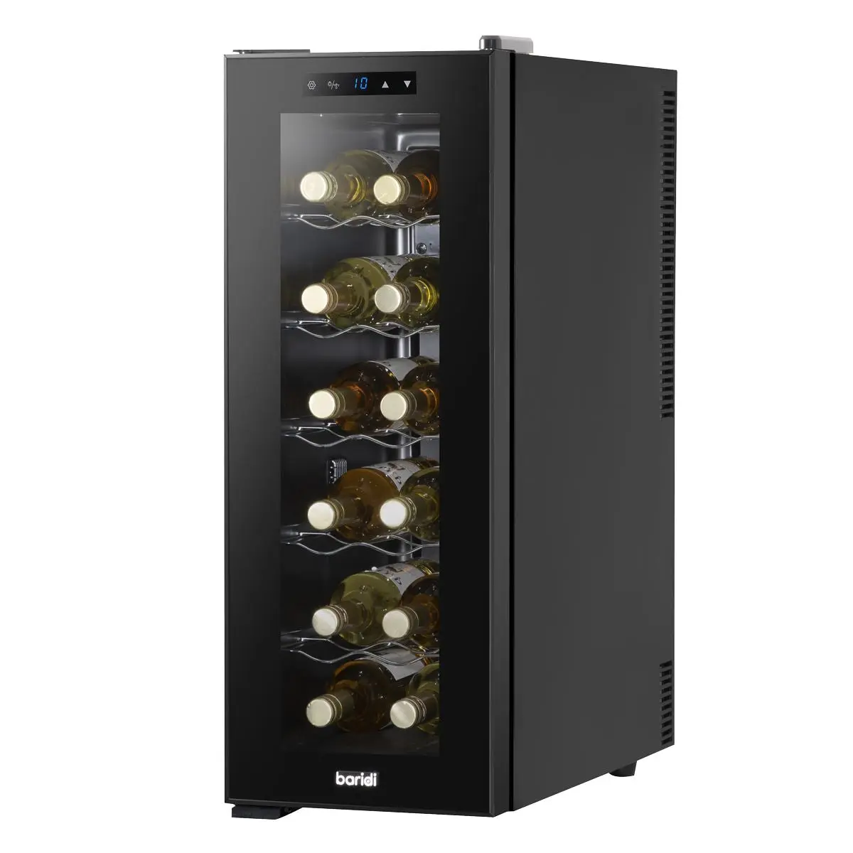 Baridi 12 Bottle Wine Cooler with Digital Touchscreen Controls & LED Light, Black - Image 6