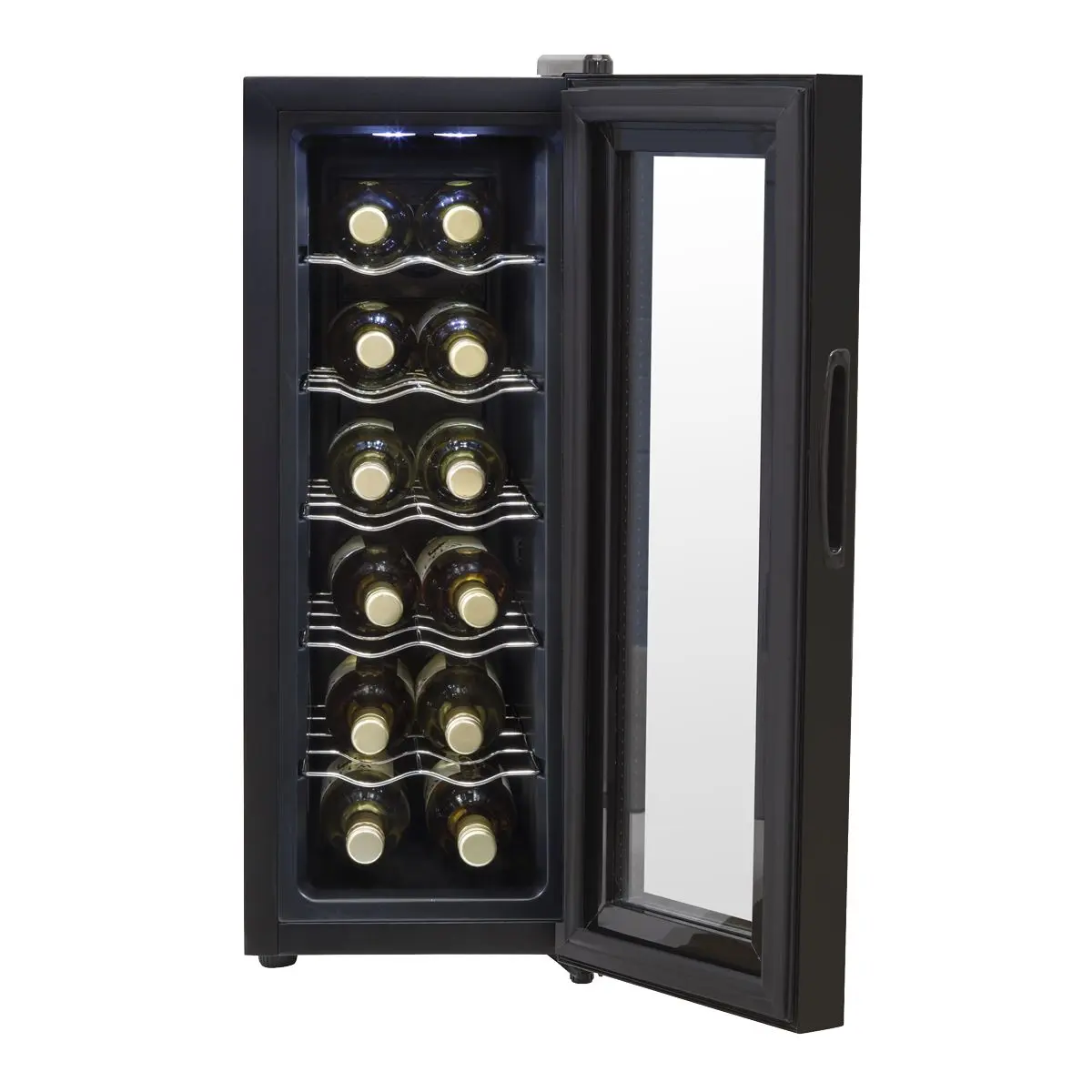 Baridi 12 Bottle Wine Cooler with Digital Touchscreen Controls & LED Light, Black - Image 8
