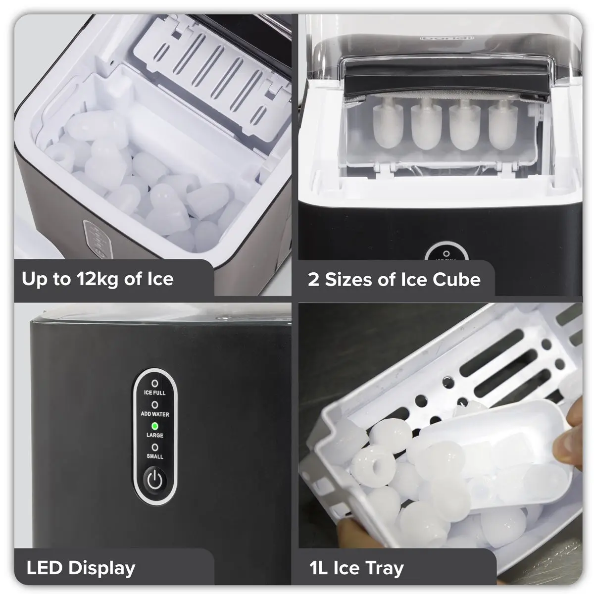 Baridi 12kg in 24hr Ice Cube Maker with LED Display & 10 Minute Freeze - DH52 - Image 10