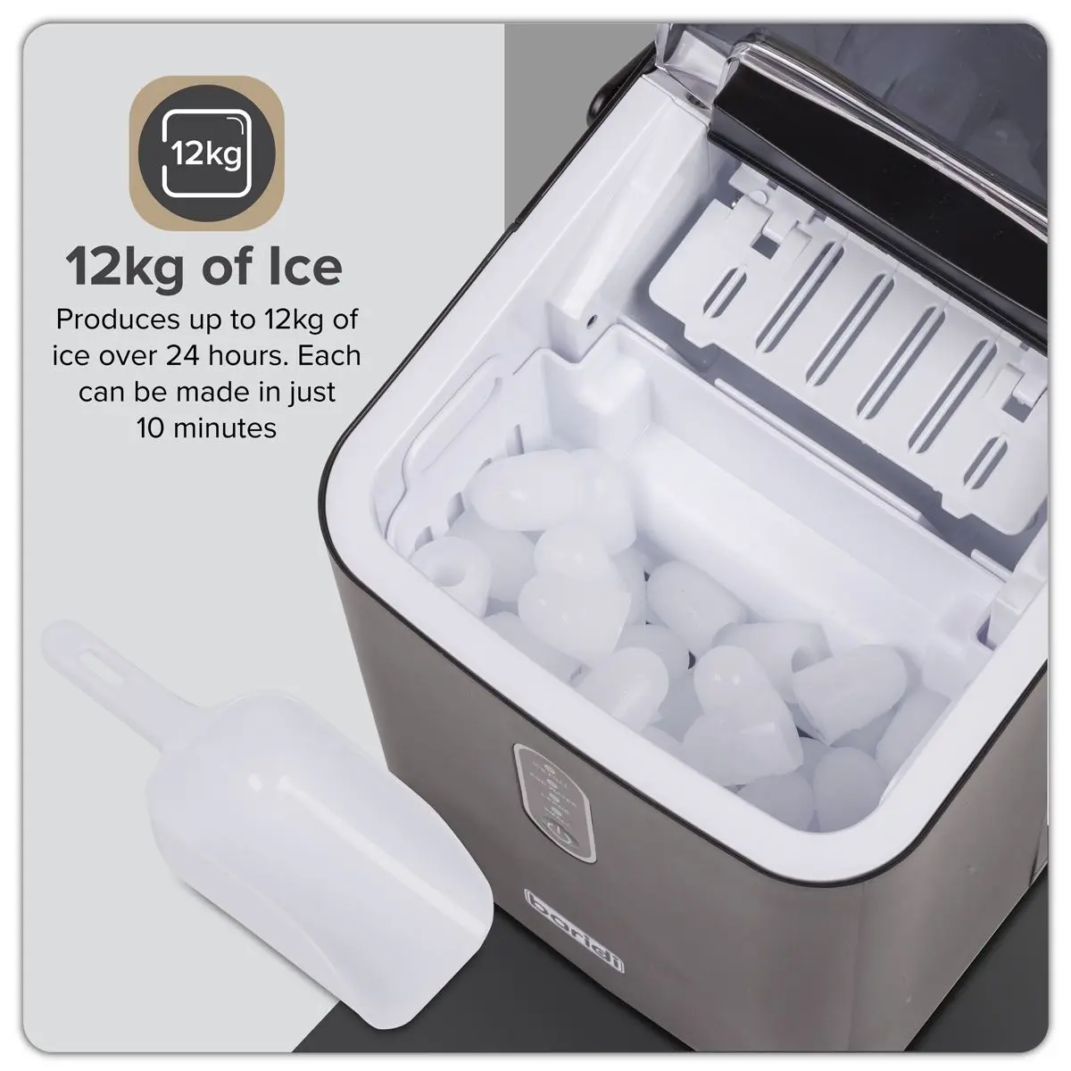 Baridi 12kg in 24hr Ice Cube Maker with LED Display & 10 Minute Freeze - DH52 - Image 4
