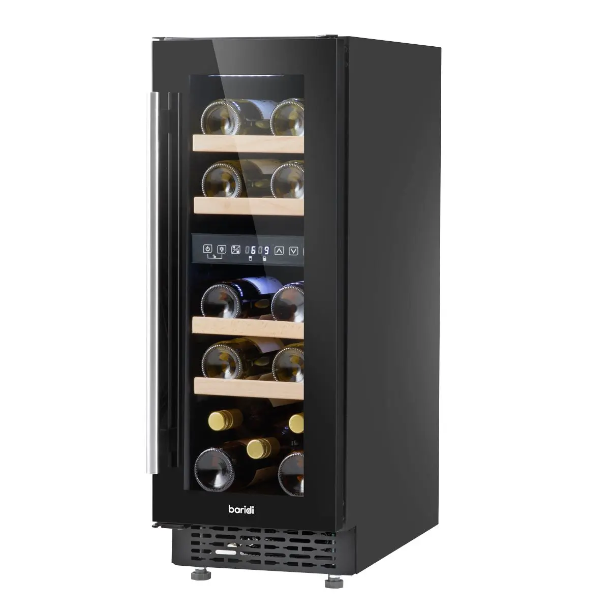 Baridi 17 Bottle Dual Zone Slim 30cm Wine Cooler, Touch Screen, Black - Image 5