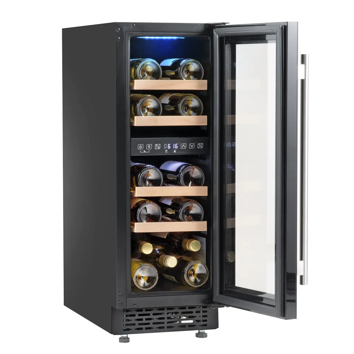 Baridi 17 Bottle Dual Zone Slim 30cm Wine Cooler, Touch Screen, Black - Image 9