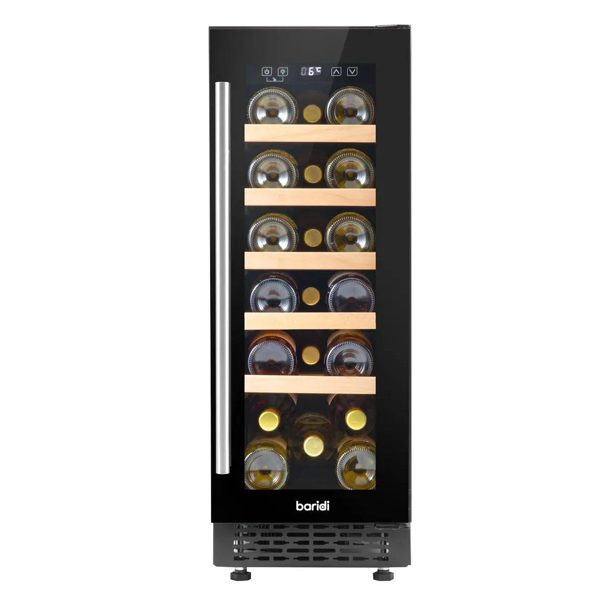 Baridi 20 Bottle Slim 30cm Built-In Wine Cooler, Touchscreen Controls, Black - Image 6