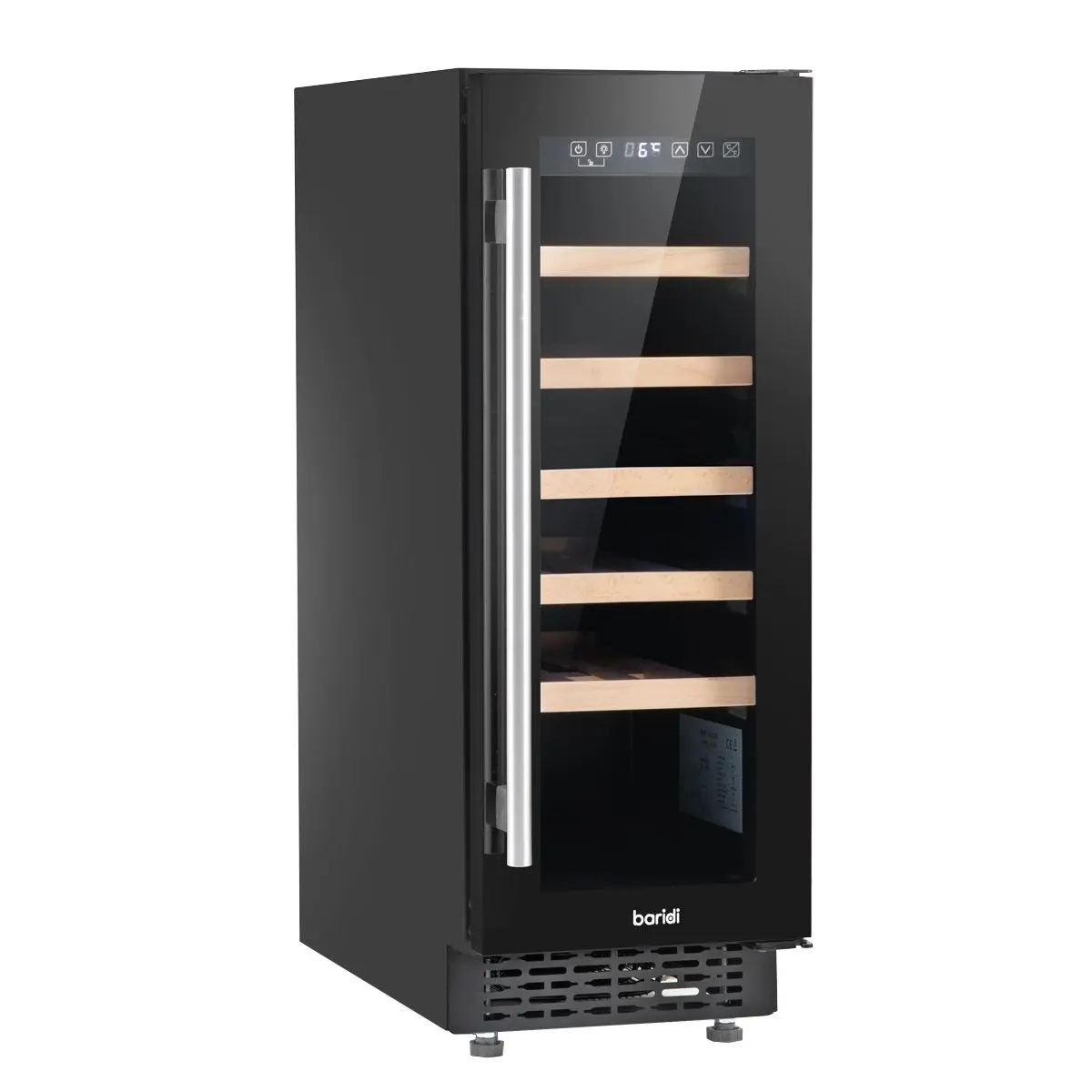 Baridi 20 Bottle Slim 30cm Built-In Wine Cooler, Touchscreen Controls, Black - Image 8
