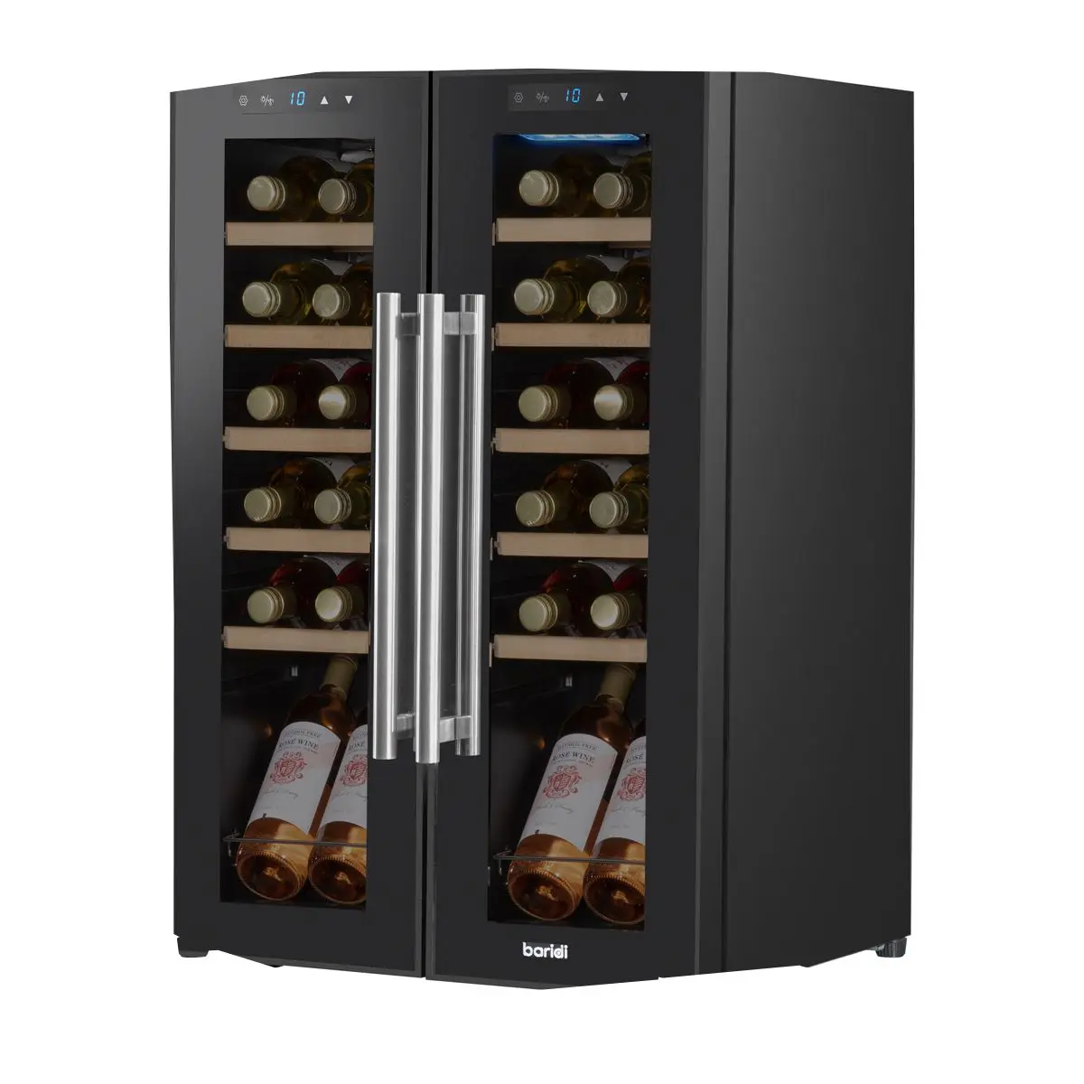 Baridi 24 Bottle Dual Zone Wine Cooler, Fridge, Touch Screen, LED Light Black and Mirror Glass Door - Image 5