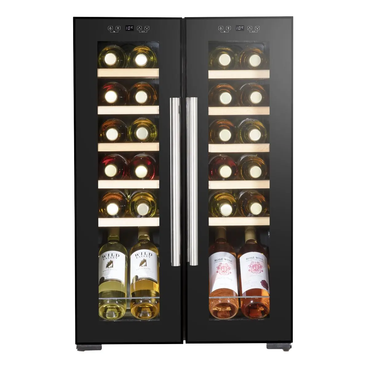 Baridi 24 Bottle Dual Zone Wine Cooler, Fridge, Touch Screen, LED Light Black and Mirror Glass Door - Image 7