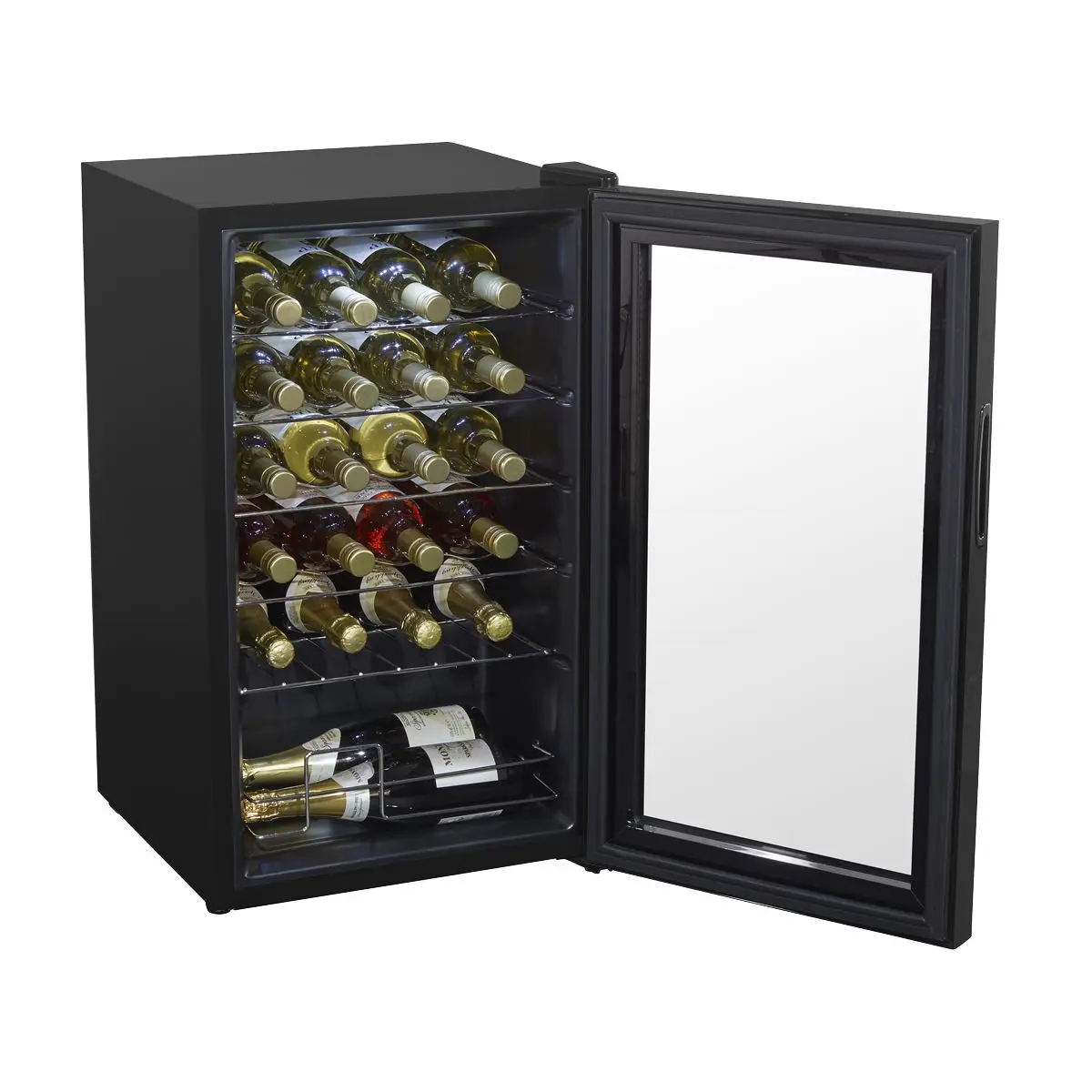 Baridi 24 Bottle Wine Fridge with Digital Touchscreen Controls & LED Light, Black - Image 6
