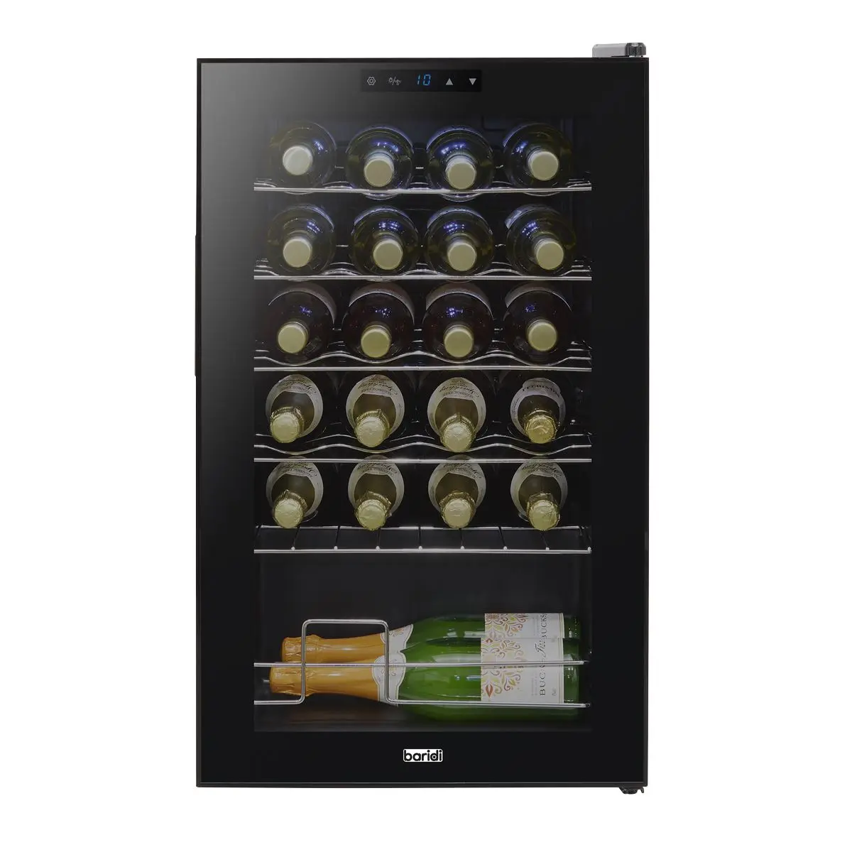 Baridi 24 Bottle Wine Fridge with Digital Touchscreen Controls & LED Light, Black - Image 8
