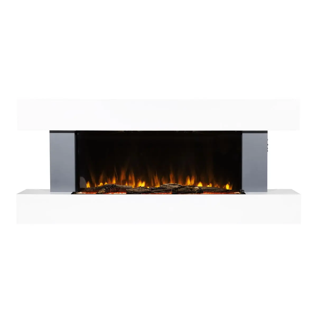 Baridi Wall Mounting Electric Fireplace with LED Flame Effect 52" - Grey - Image 2