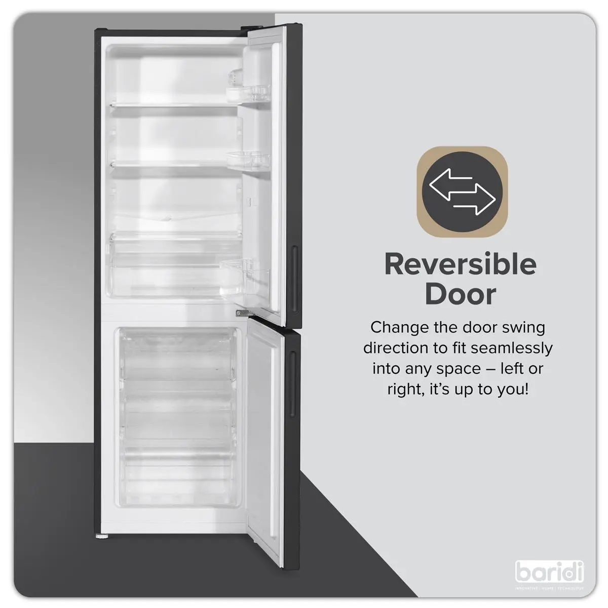 Baridi 47cm 70/30 Fridge Freezer, 157L Capacity Low Frost - Image 10