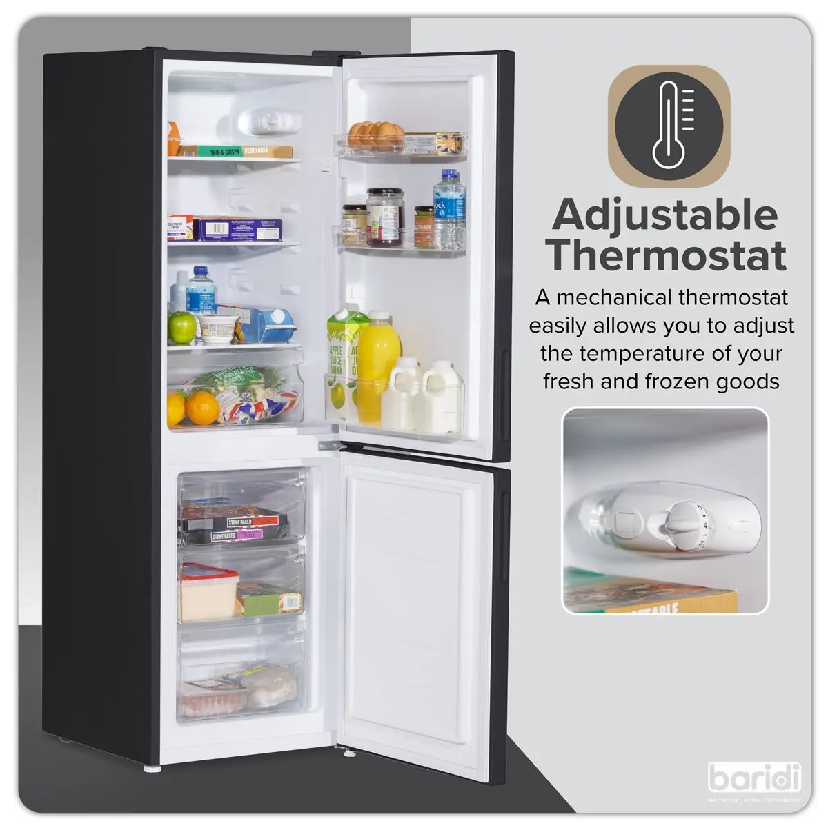 Baridi 47cm 70/30 Fridge Freezer, 157L Capacity Low Frost - Image 11