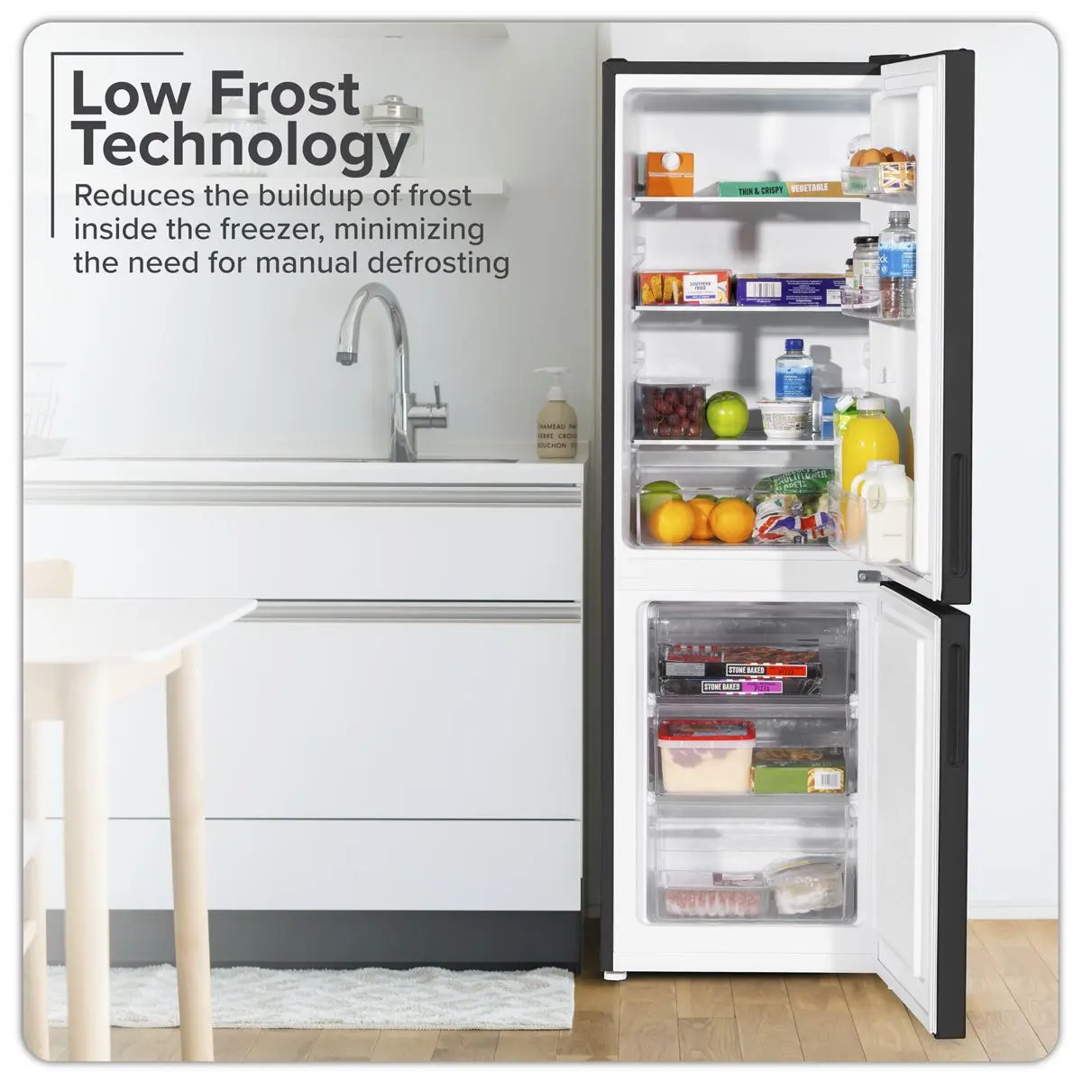 Baridi 47cm 70/30 Fridge Freezer, 157L Capacity Low Frost - Image 5