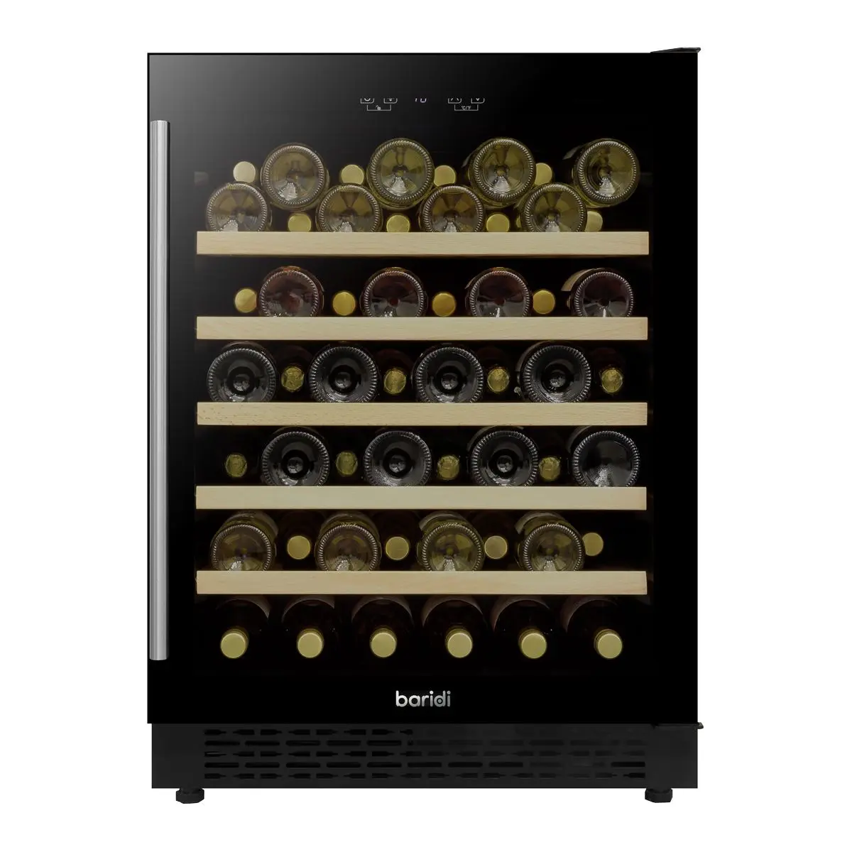 Baridi 54 Bottle Wine Cellar Fridge with Digital Touch Screen Controls, Black - Image 7