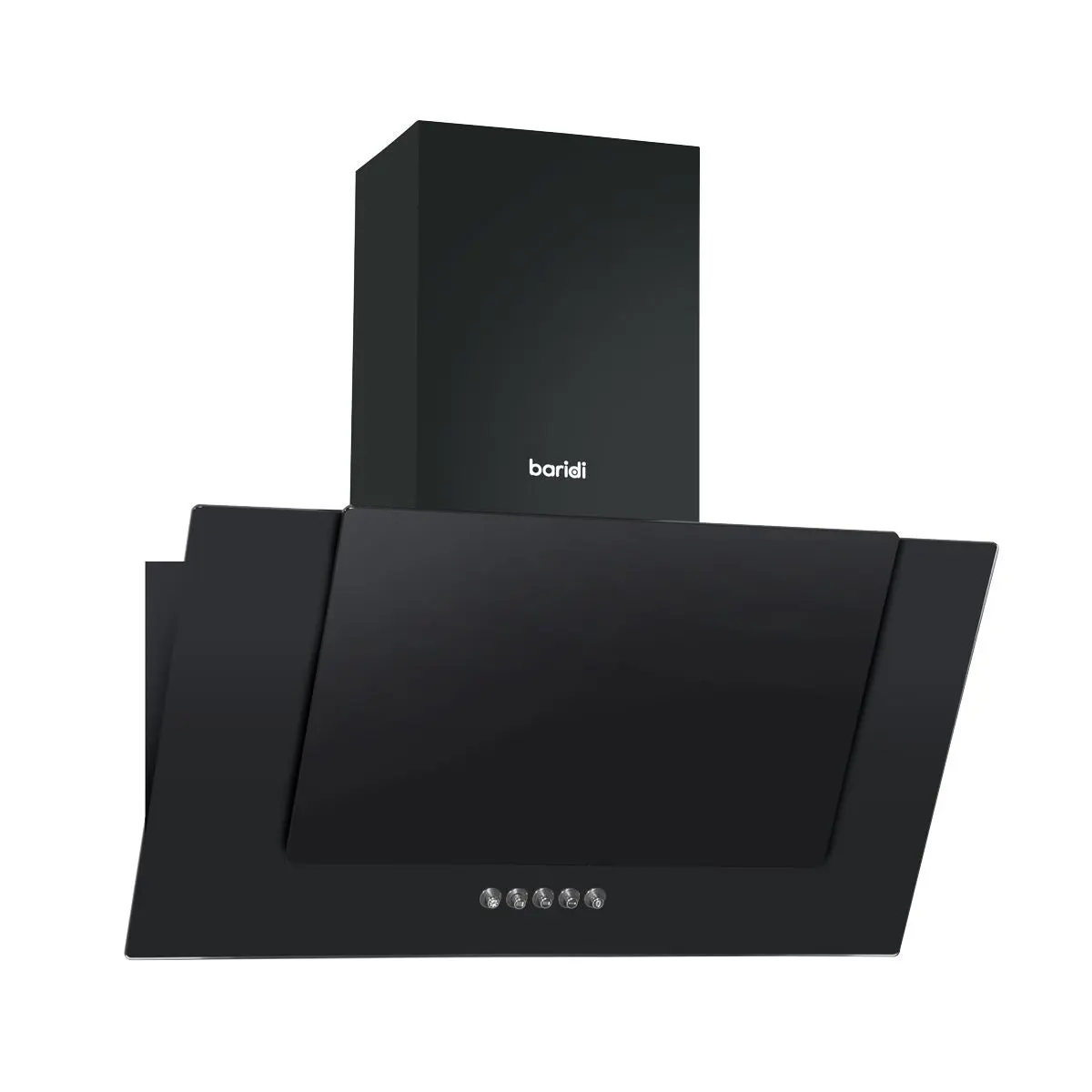 Baridi 60cm Angled Chimney Cooker Hood with Carbon Filters, LED Lamp, Energy Class B, Black Glass - Image 6