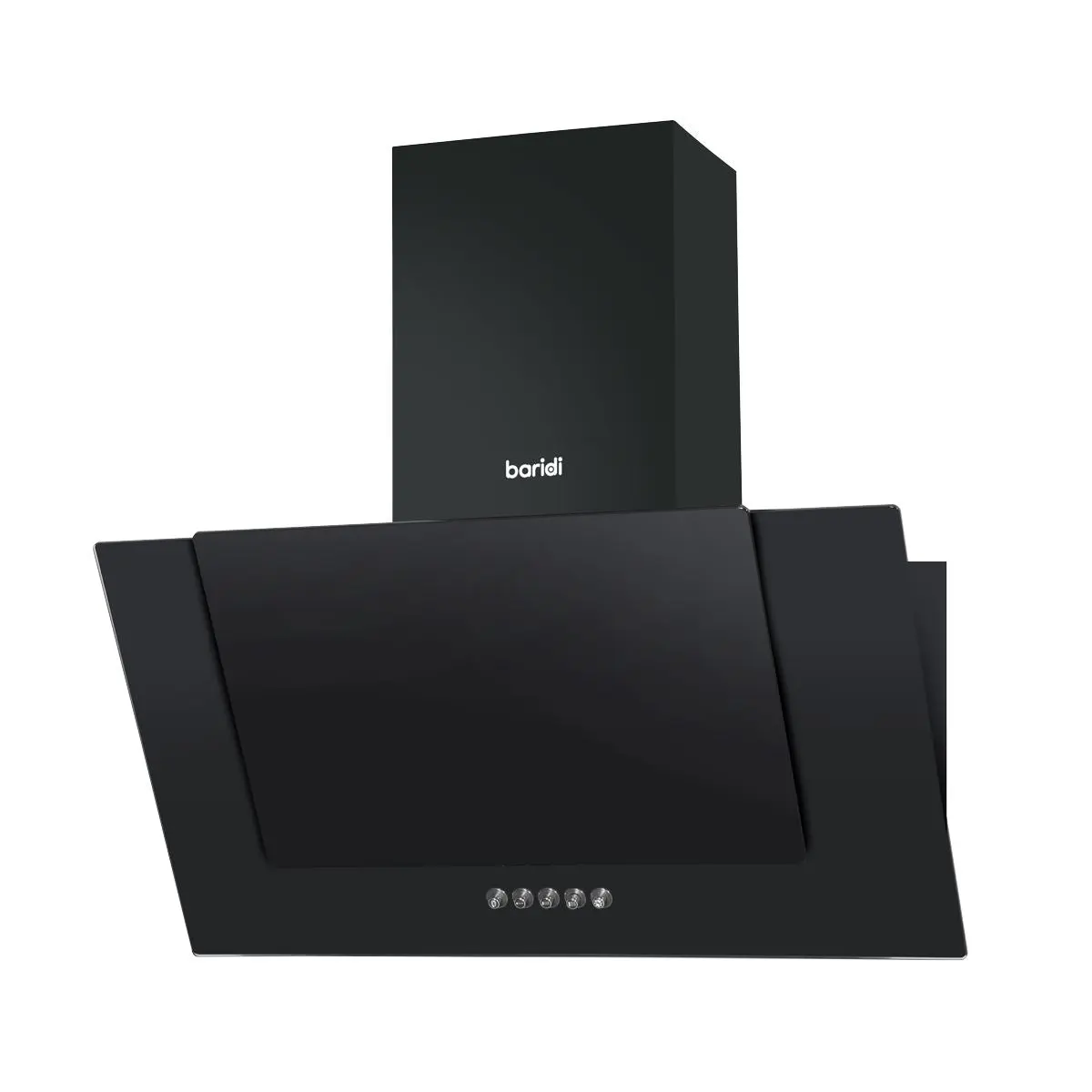 Baridi 60cm Angled Chimney Cooker Hood with Carbon Filters, LED Lamp, Energy Class B, Black Glass - Image 7