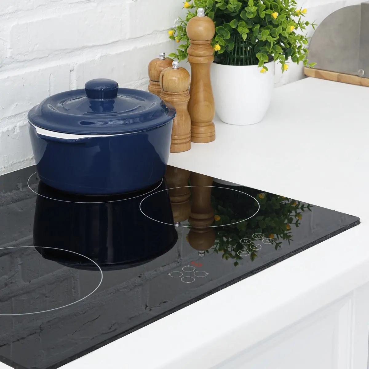 Baridi 60cm Built-In Ceramic Hob 4 Cooking Zones, Black Glass, 6000W with Touch Controls, Timer - Image 3