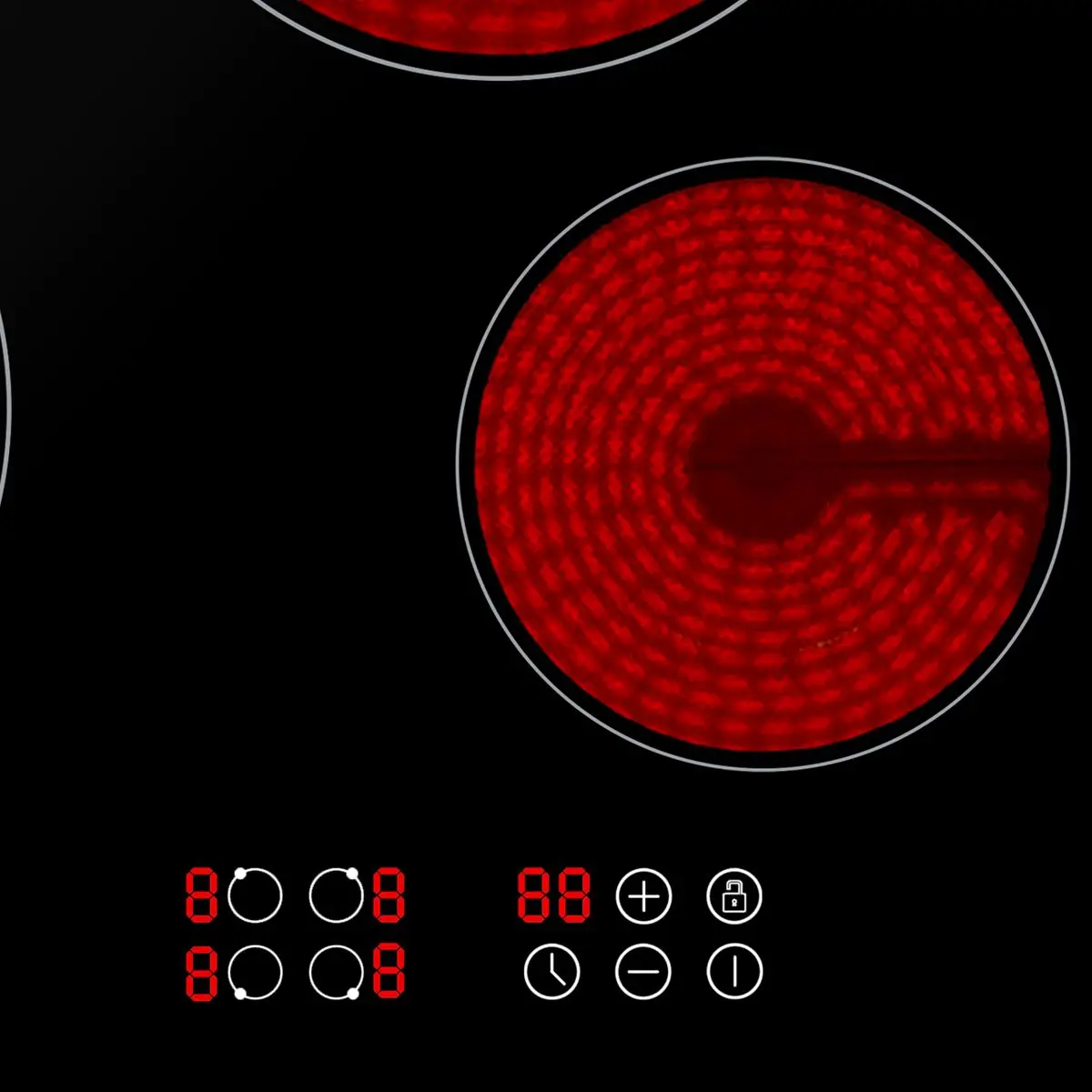 Baridi 60cm Built-In Ceramic Hob 4 Cooking Zones, Black Glass, 6000W with Touch Controls, Timer - Image 4