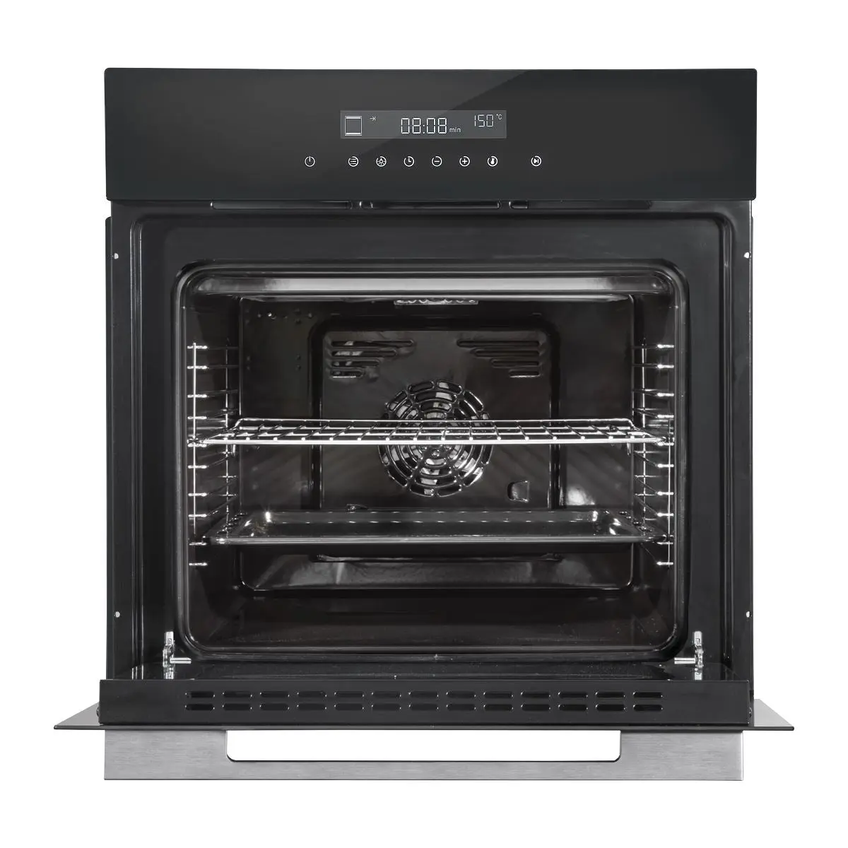 Baridi 60cm Built-In Fan Assisted, Single, Integrated 10 Function Electric Oven, Touchscreen Controls, 72L Capacity, Black - Image 4