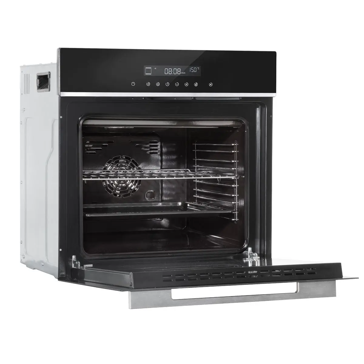 Baridi 60cm Built-In Fan Assisted, Single, Integrated 10 Function Electric Oven, Touchscreen Controls, 72L Capacity, Black/Stainless Steel - Image 6
