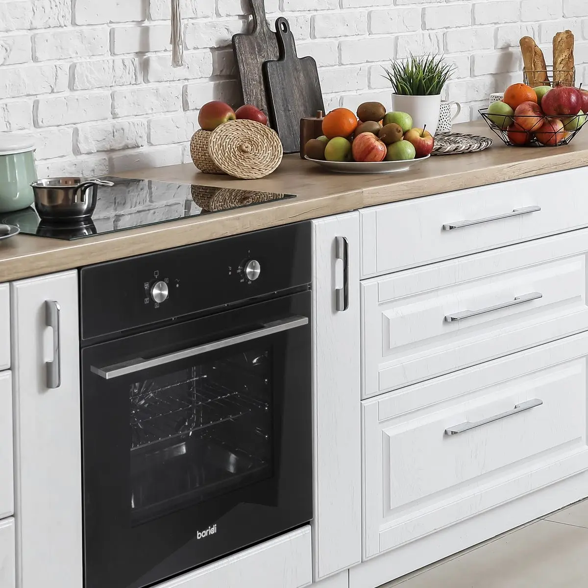 Baridi 60cm Built-In Five Function Fan Assisted Oven, 55L Capacity, Black - Image 2