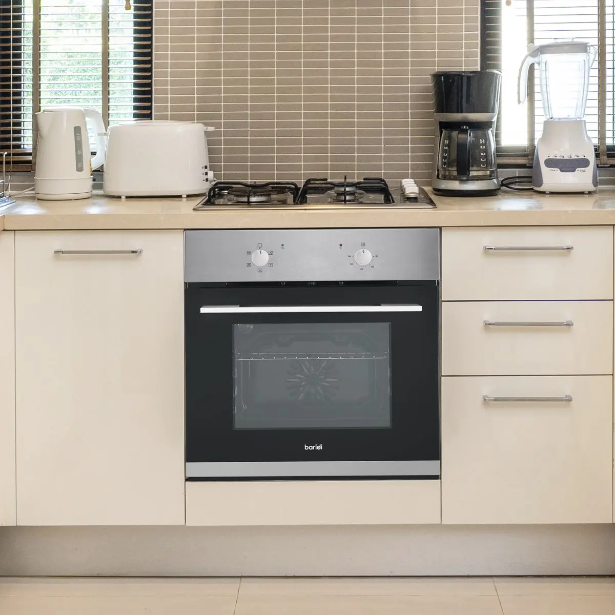 Baridi 60cm Built-In Five Function Fan Assisted Oven, 55L Capacity, Stainless Steel - Image 10