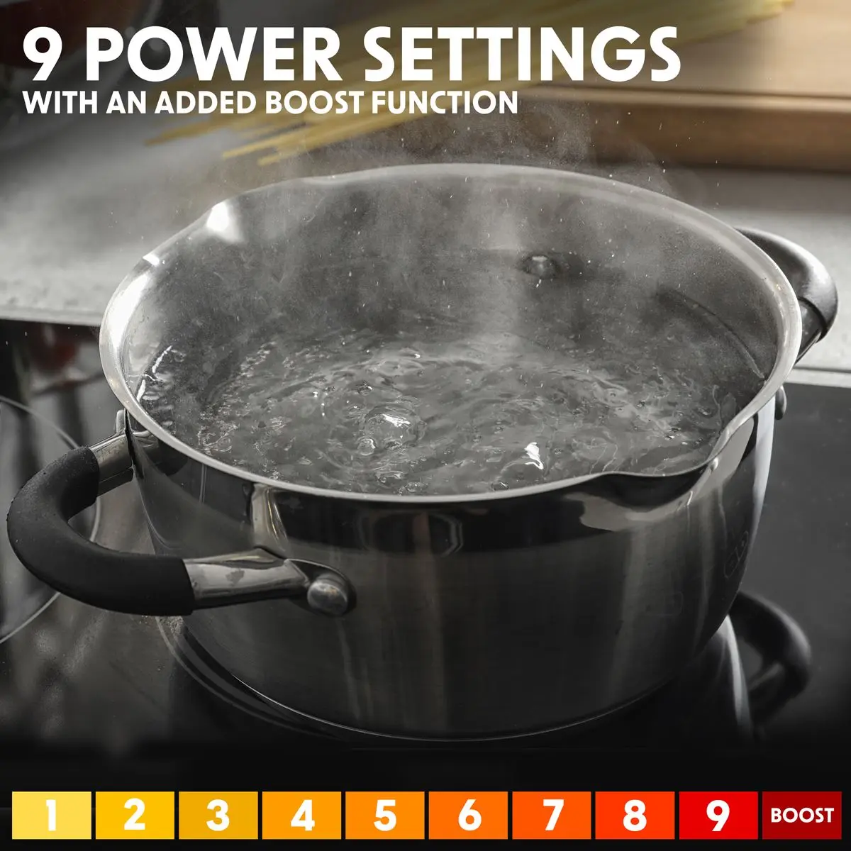 Baridi 60cm Built-In Induction Hob with 4 Cooking Zones, 2800W, Boost Function, 9 Power Levels, Touch Control, Timer, supplied with 13A Plug - Image 10