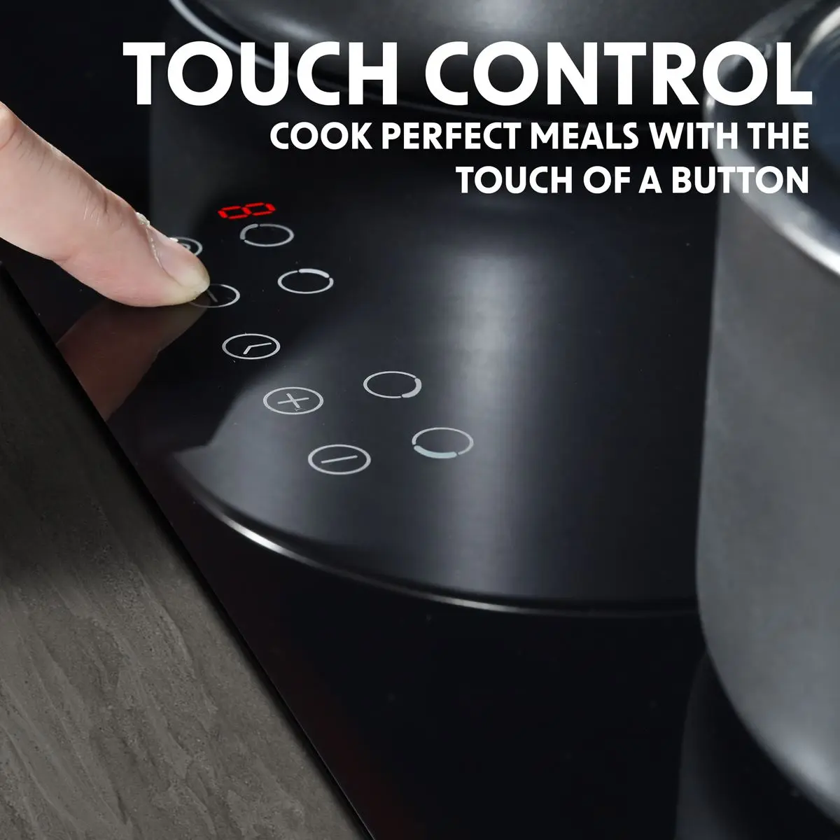 Baridi 60cm Built-In Induction Hob with 4 Cooking Zones, Black Glass, 6800W with 9 Power Settings, Touch Controls & Timer, Hardwired - Image 10