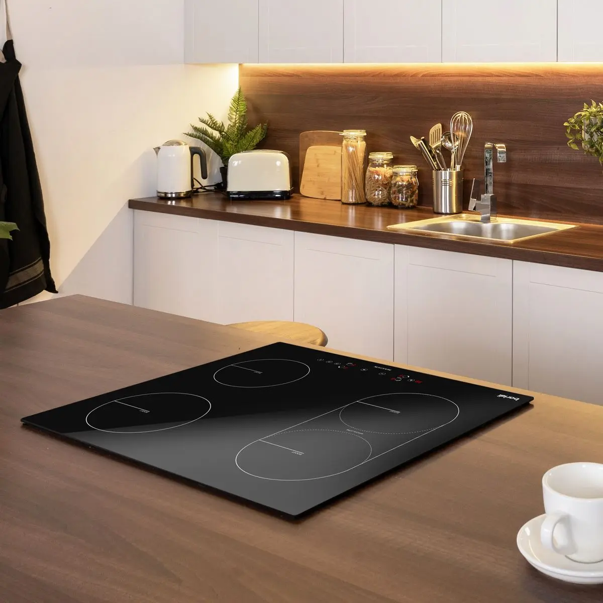 Baridi 60cm Built-In Induction Hob with Bridge Zone, 4 Cooking Zones, 2800W, Boost Function, 9 Power Levels, Touch Control & Timer - Image 5