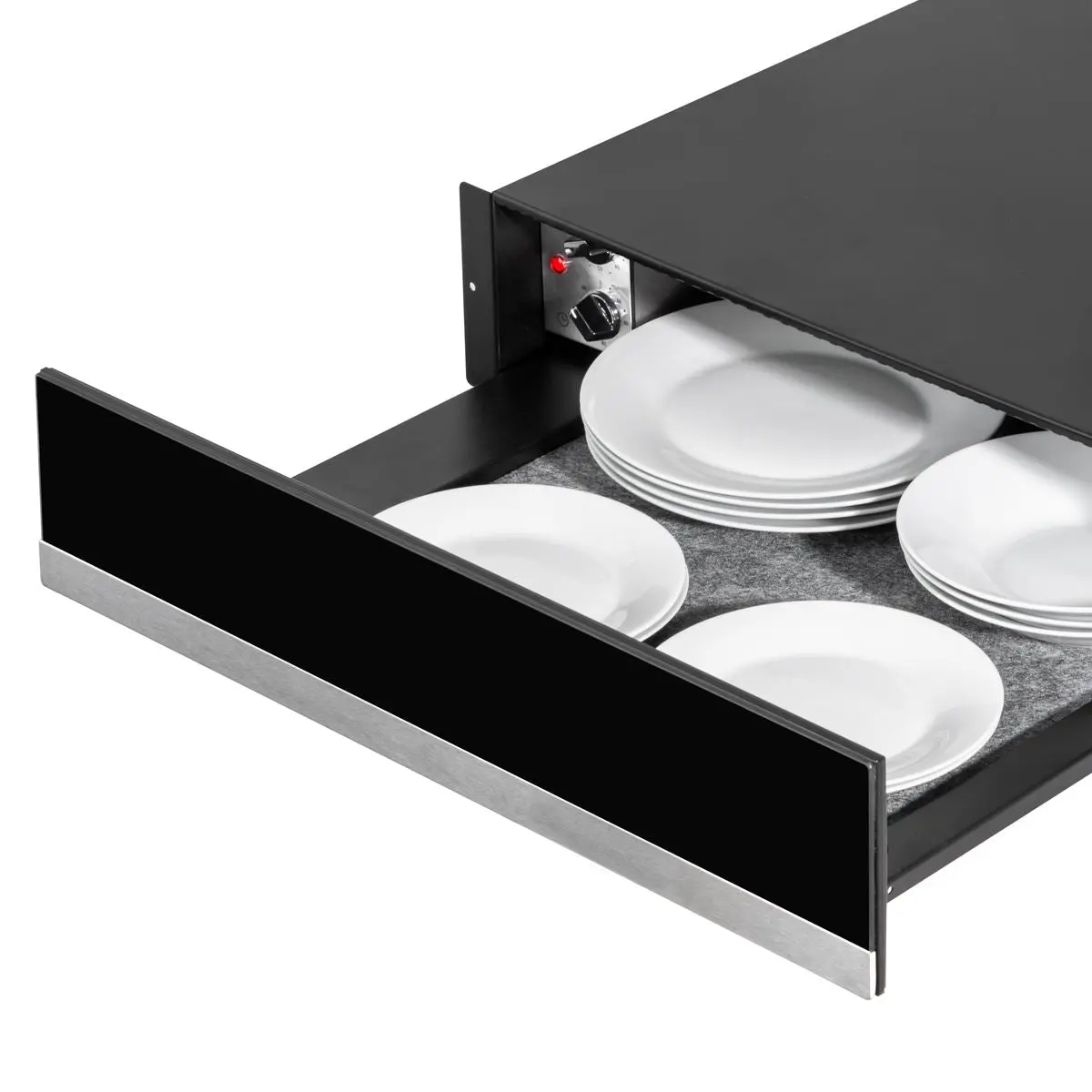 Baridi 60cm Built-In Warming Drawer, Push-to-Open, Anti-Slip Mat, Black/Stainless Steel - Image 8