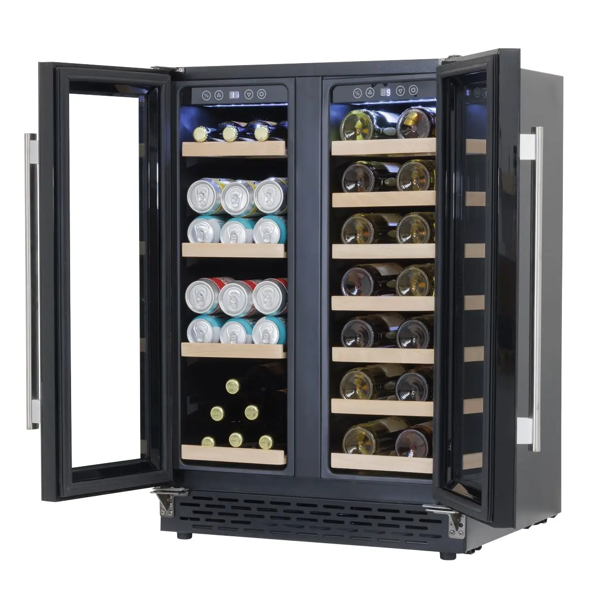 Baridi 60cm Dual Zone Wine Cooler and Drinks Fridge 40 Bottle/120 Can Built-In Under Counter/Freestanding Glass Fronted Bar Drinks Fridge Chiller - Image 13
