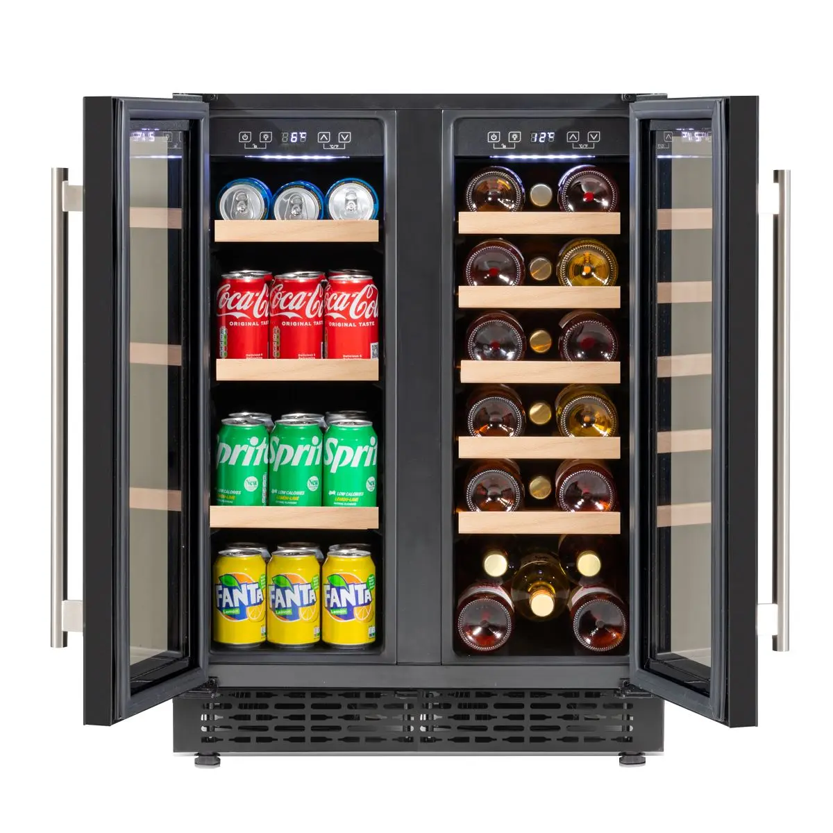 Baridi 60cm Dual Zone Wine Cooler and Drinks Fridge 40 Bottle/120 Can Built-In Under Counter/Freestanding Glass Fronted Bar Drinks Fridge Chiller - Image 35