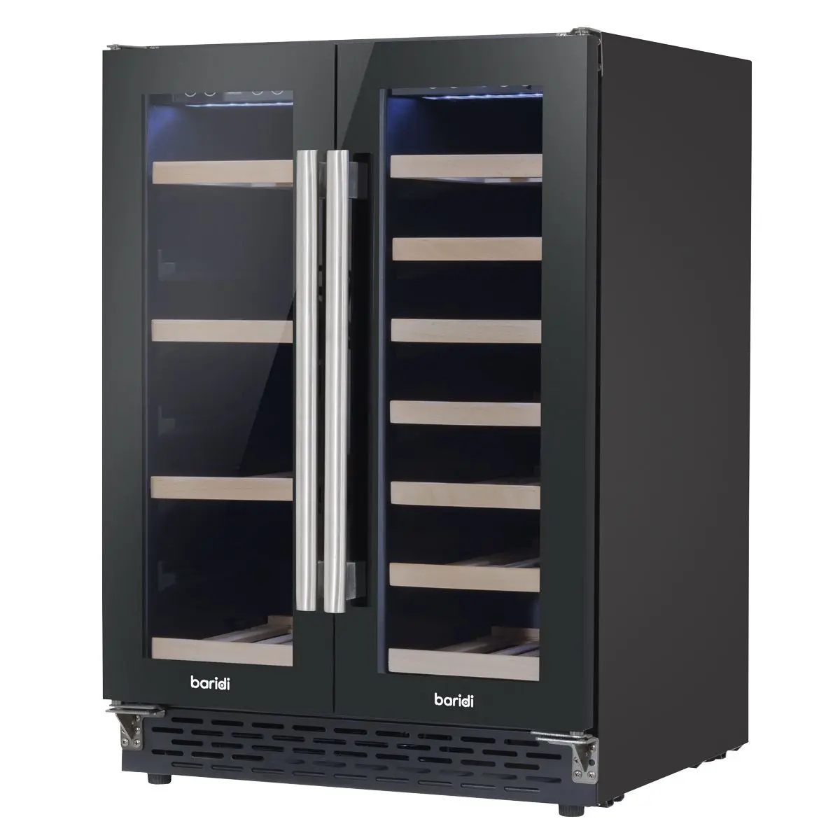 Baridi 60cm Dual Zone Wine Cooler and Drinks Fridge 40 Bottle/120 Can Built-In Under Counter/Freestanding Glass Fronted Bar Drinks Fridge Chiller - Image 9