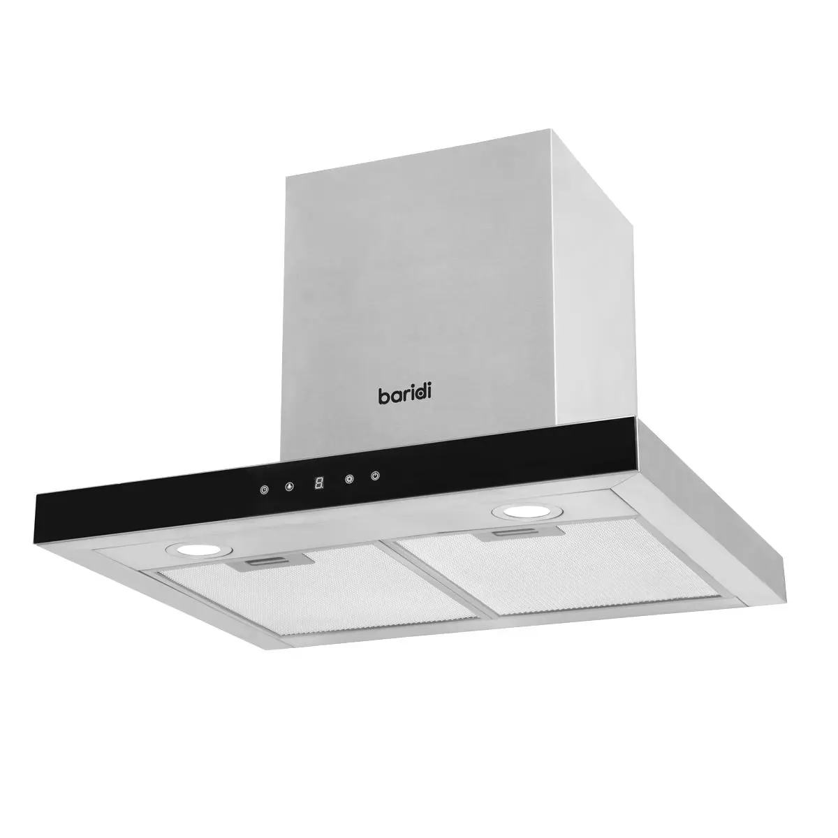 Baridi 60cm T-Shape Chimney Cooker Hood with Carbon Filters, Stainless Steel - Image 5