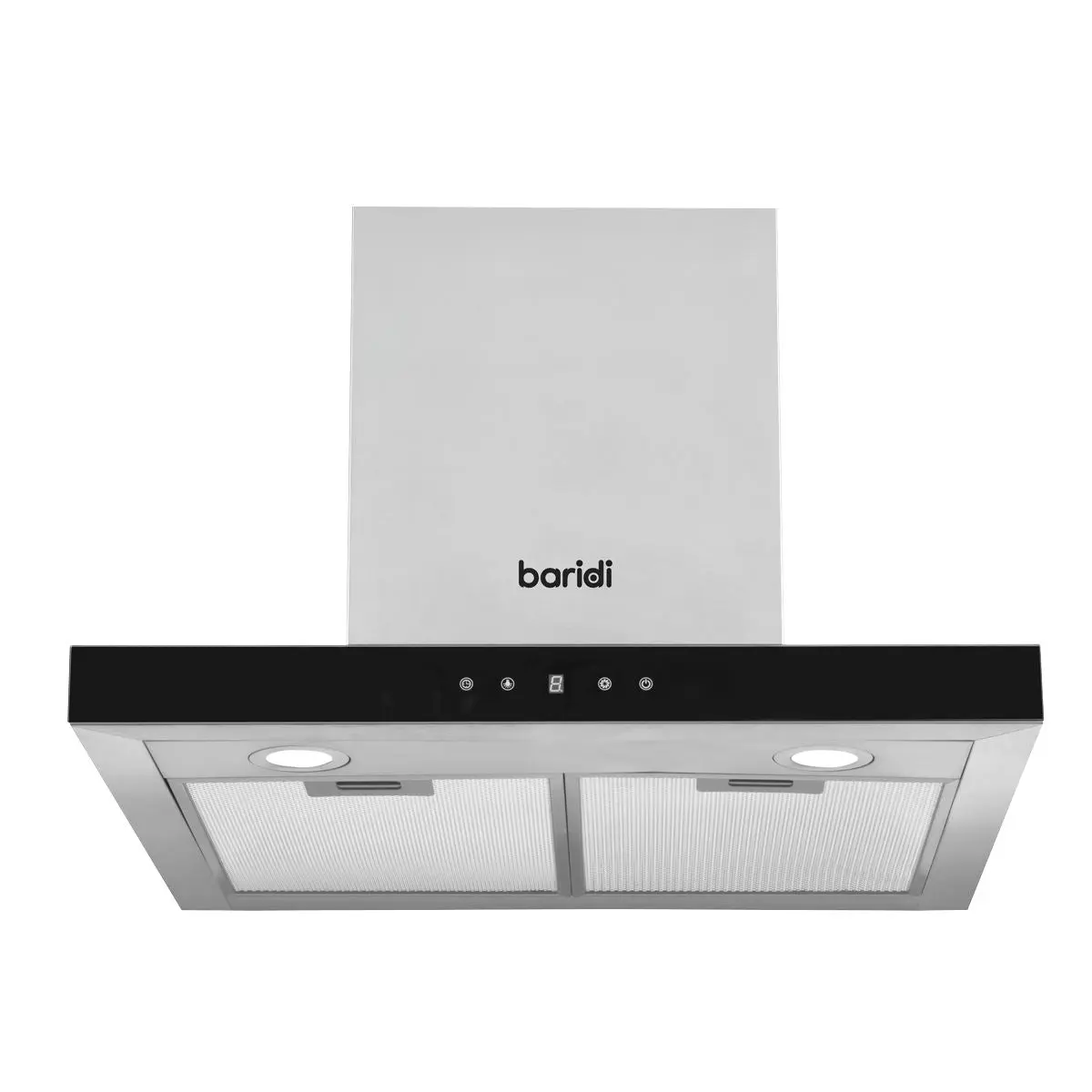 Baridi 60cm T-Shape Chimney Cooker Hood with Carbon Filters, Stainless Steel - Image 6