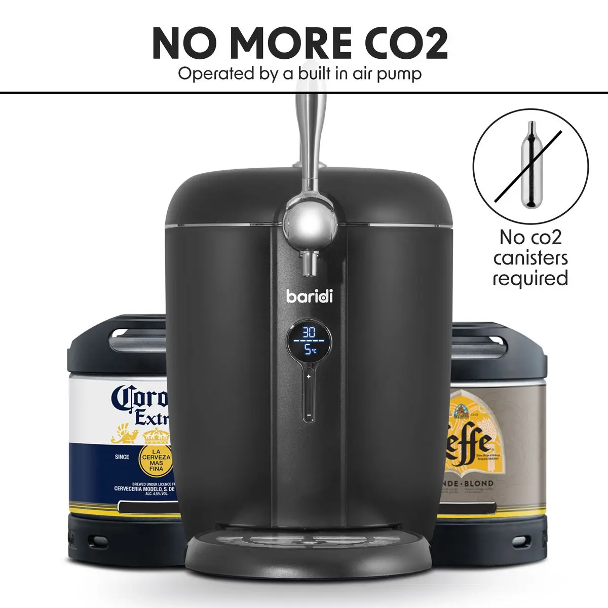 Baridi 6L Beer Keg Dispenser Tap with Electric Compressor and Integrated Cooling, No Gas Cartridges - DH115 - Image 5