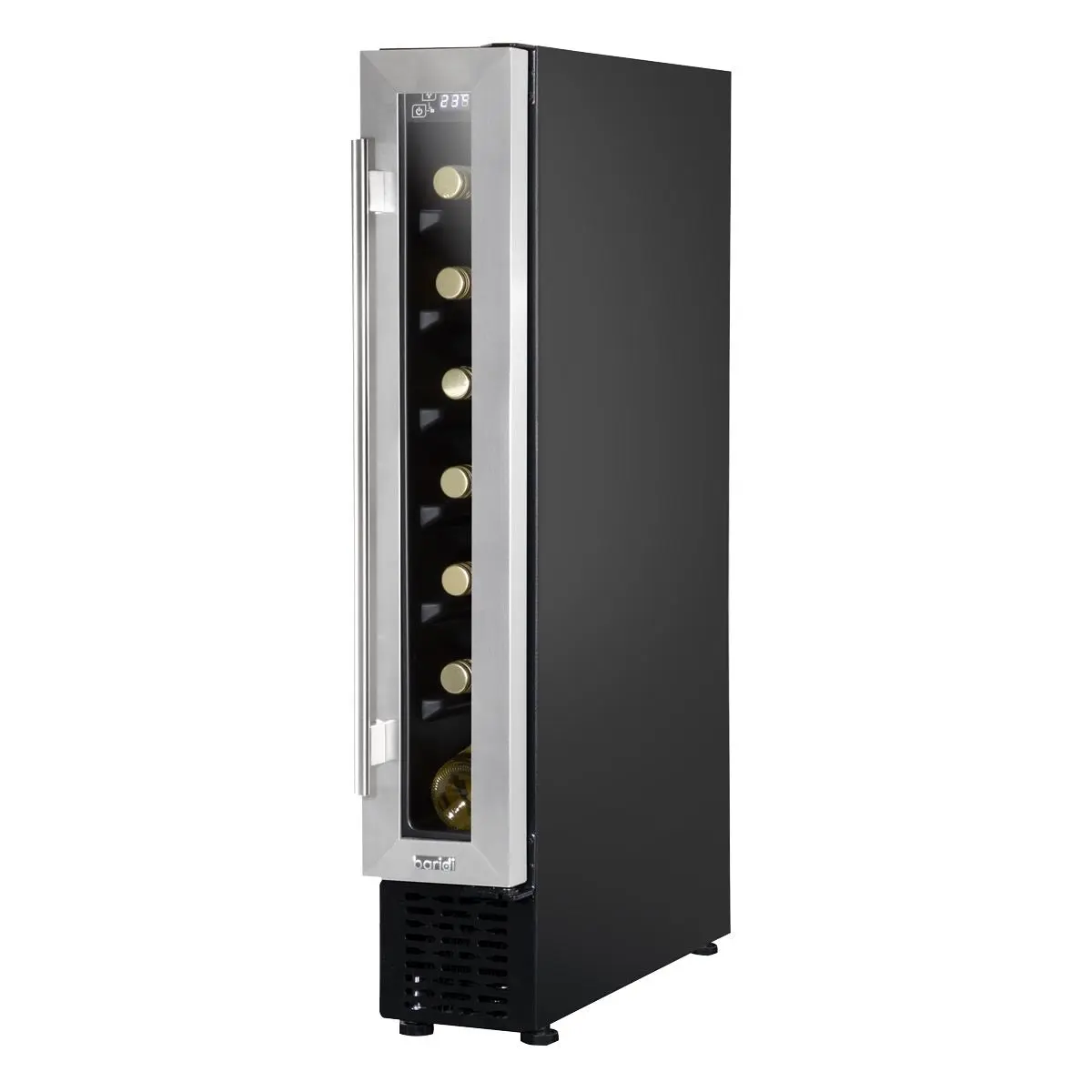 Baridi 7 Bottle 15cm Slim Wine Cooler with Digital Touchscreen Controls, Stainless Steel - Image 8
