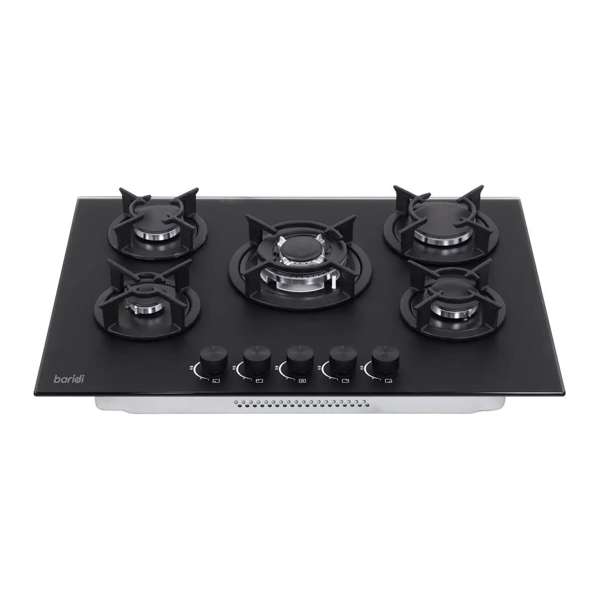 Baridi 70cm Gas Hob Matt Black Glass with 5 Burners, Cast Iron Supports & Auto Ignition 10.4kW - Image 13