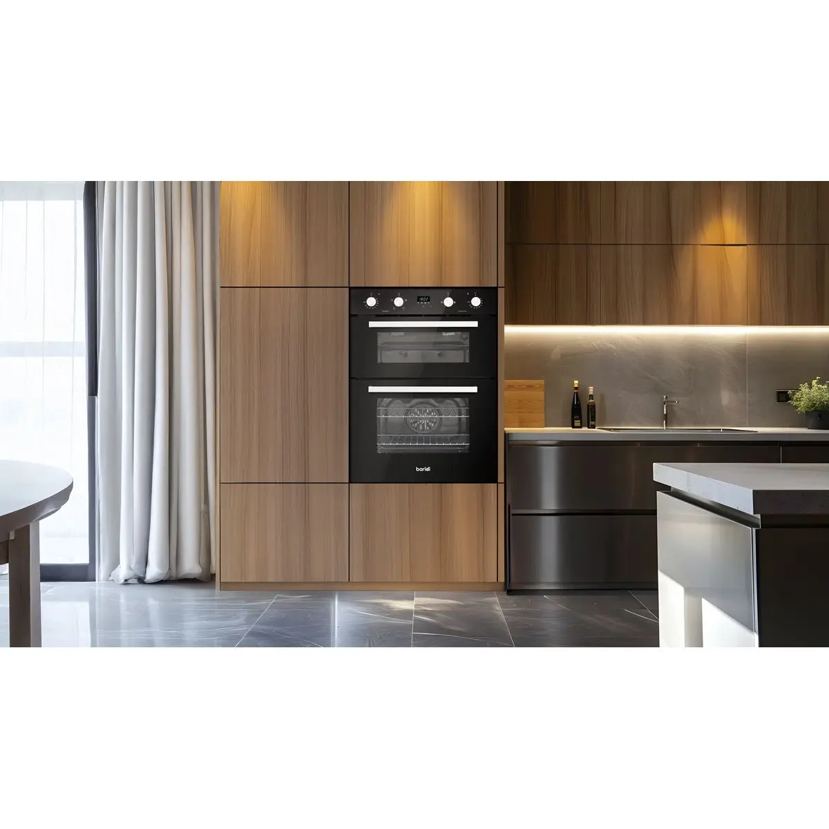 Baridi 72cm Built-Under Double Oven, 74L Capacity, Energy Rating A - Black - Image 7