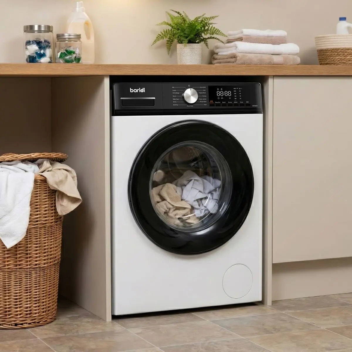 Baridi 8/5kg Washer Dryer, Front Loading, 1400rpm Energy Rating A – White - Image 11