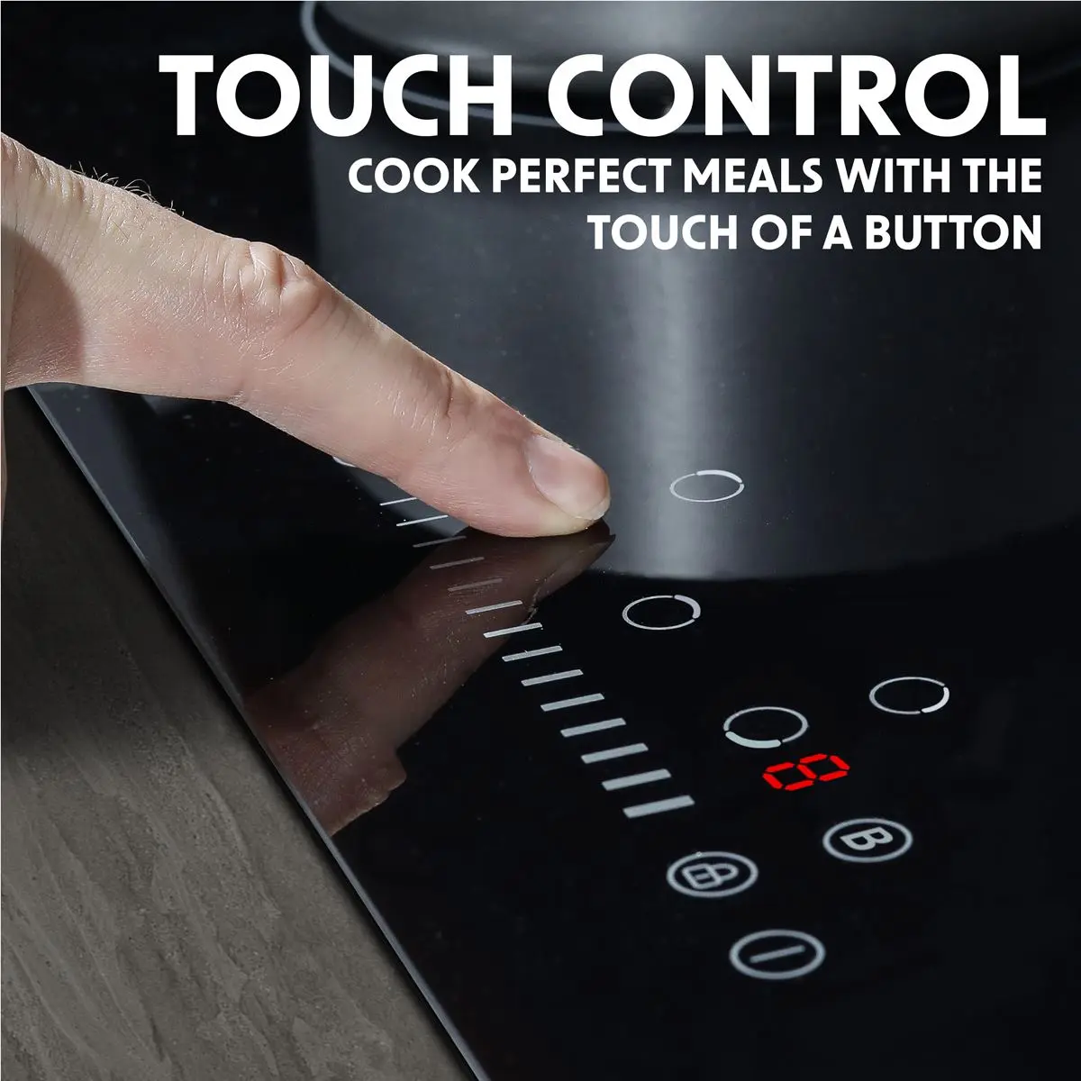 Baridi 90cm Built-In Induction Hob with 5 Cooking Zones, 9300W, Boost Function, 9 Power Levels, Slider Touch Control, Hardwired - Image 8